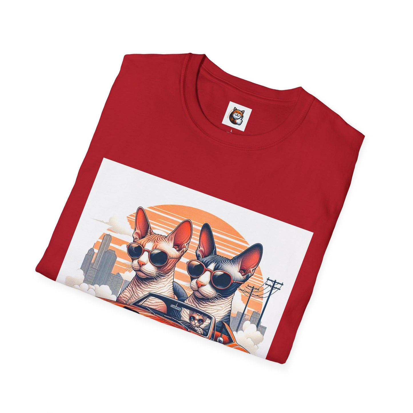 Wacky Cornish Rex Cat couple driving T-Shirt