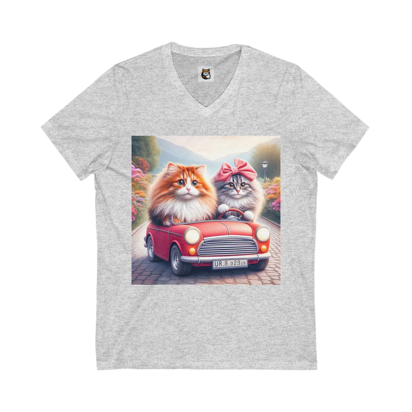 Wacky Norwegian Forest Cat Unisex Jersey Short Sleeve V-Neck Tee