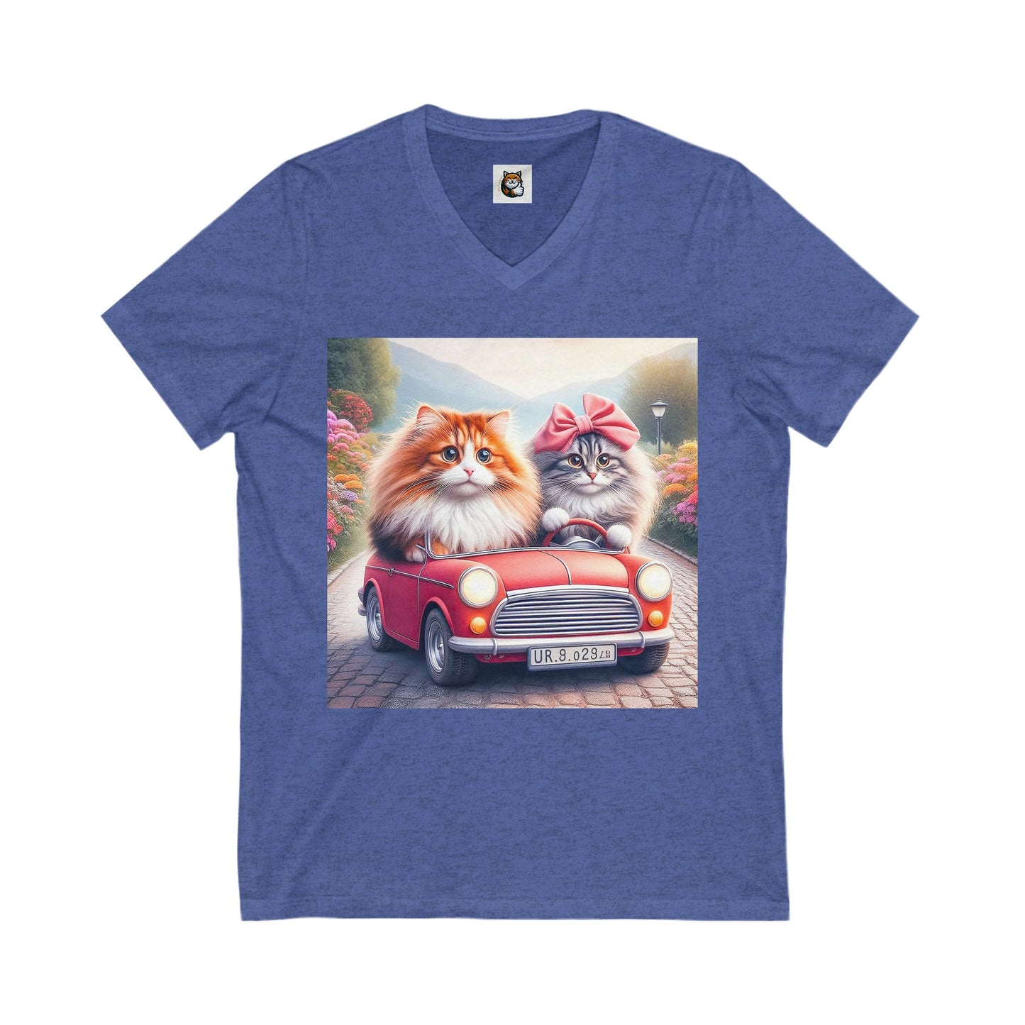 Wacky Norwegian Forest Cat Unisex Jersey Short Sleeve V-Neck Tee