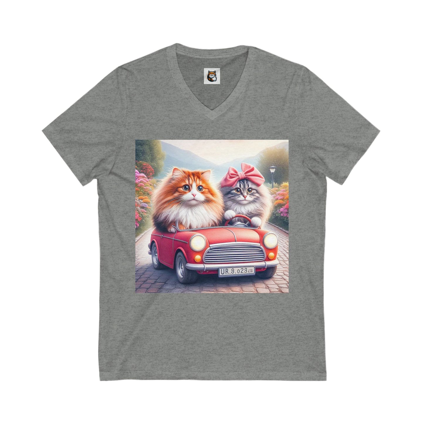 Wacky Norwegian Forest Cat Unisex Jersey Short Sleeve V-Neck Tee