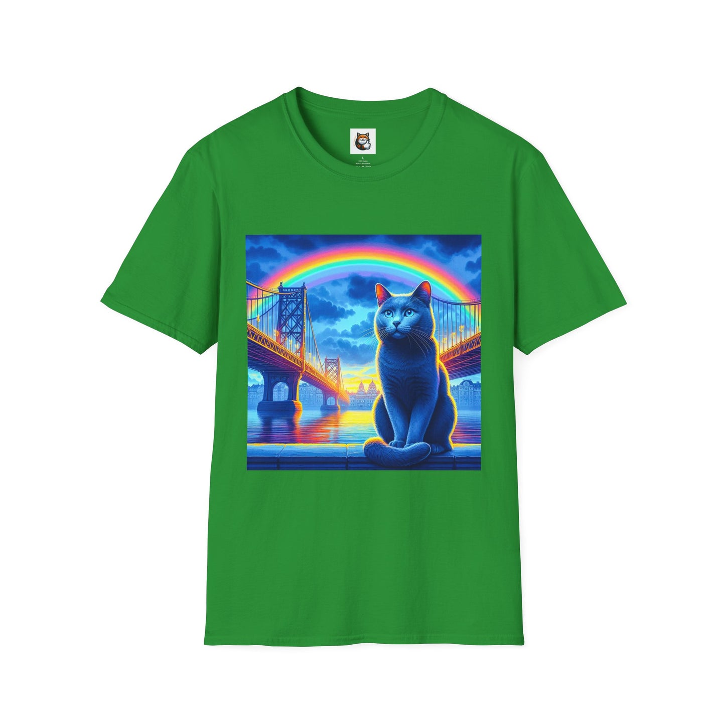 Russian Blue Cat Unisex Softstyle T-Shirt