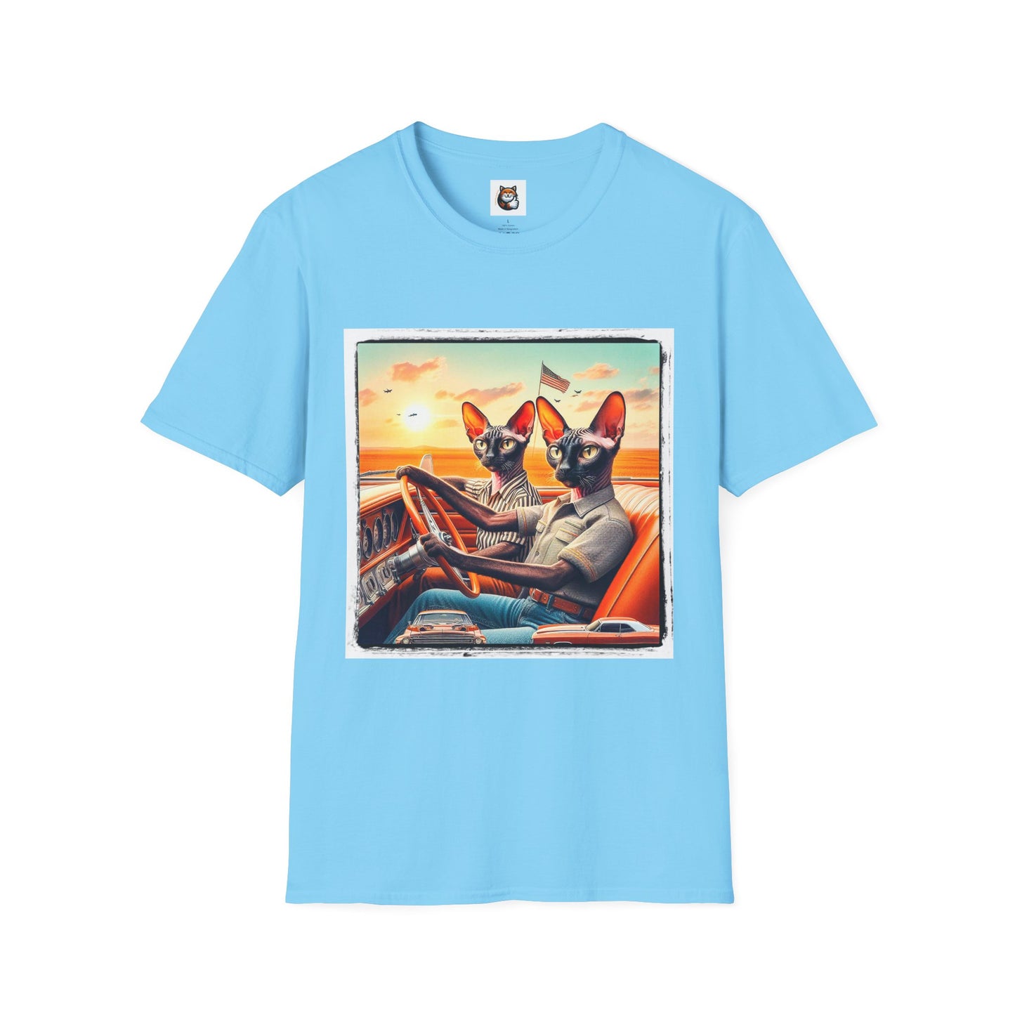 Wacky Cornish Rex Cat couple driving T-Shirt