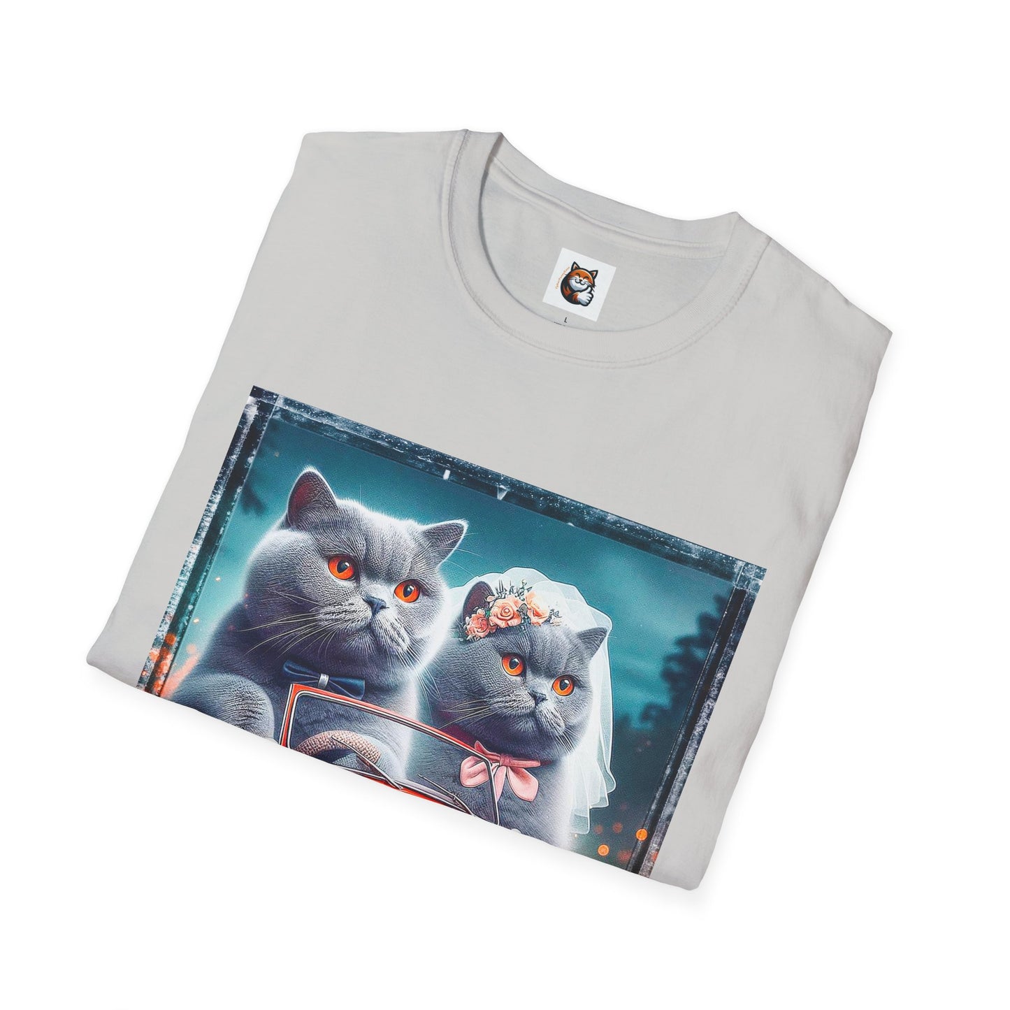 Wacky British Shorthair tiny red car Softstyle T-Shirt