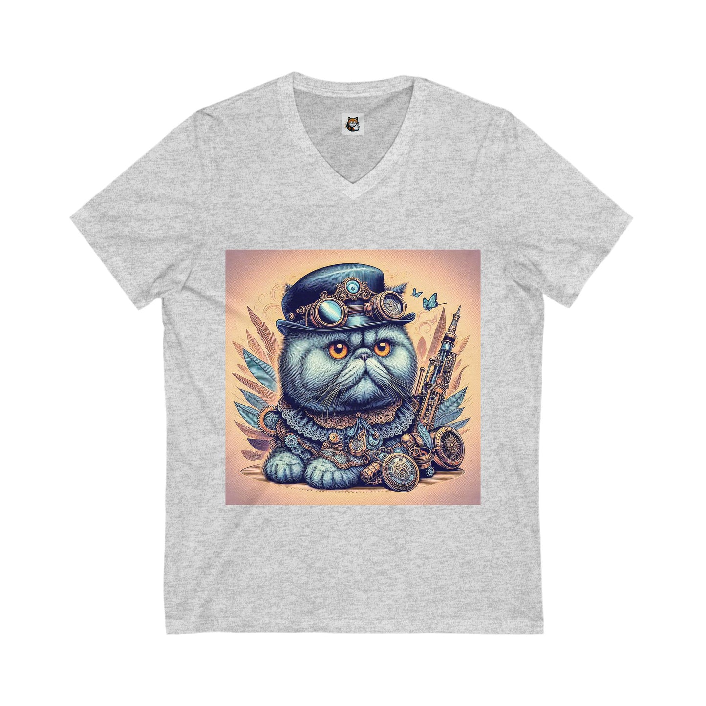 - Selkirk Rex Design V-Neck metal and gears