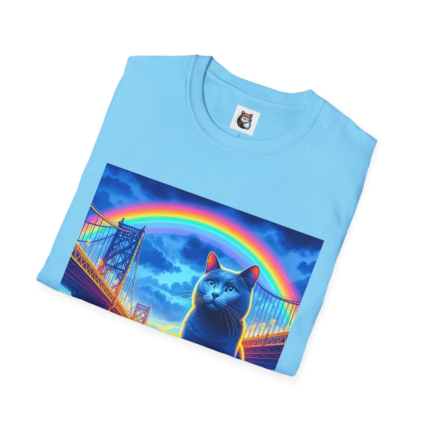 Russian Blue Cat Unisex Softstyle T-Shirt