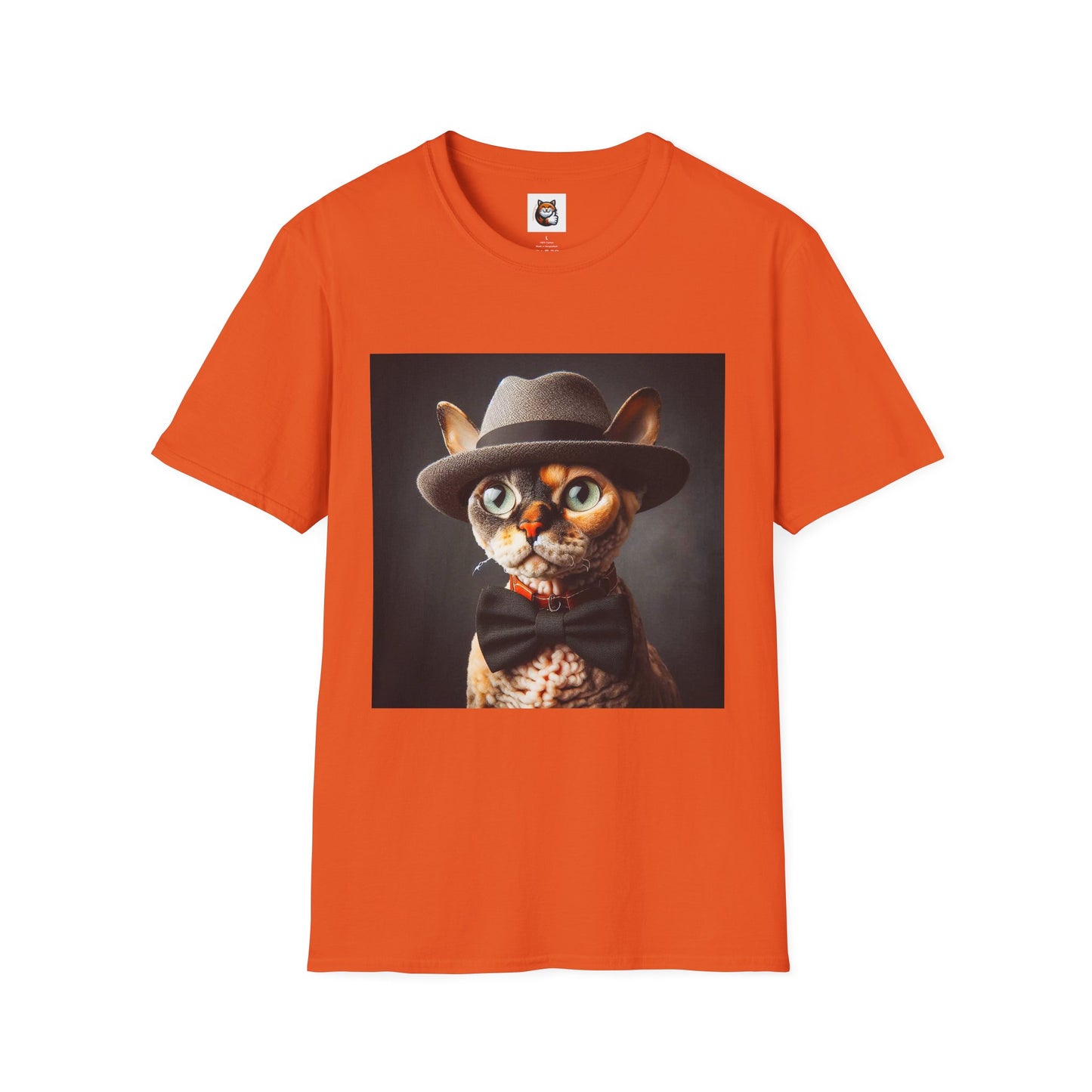 Devon Rex Cat hat and tie Softstyle T-Shirt