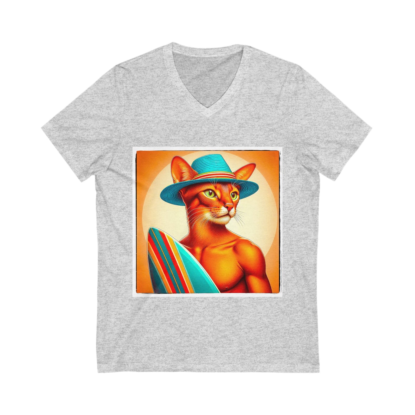 Abyssinian surfing king Jersey Short Sleeve V-Neck Tee