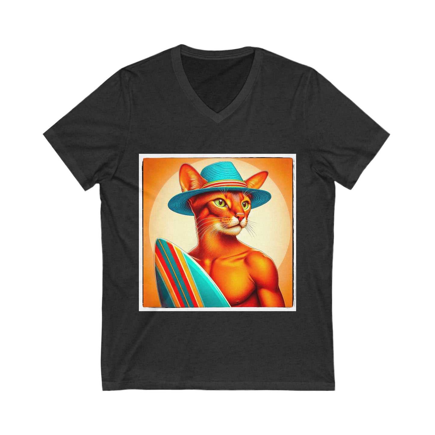 Abyssinian surfing king Jersey Short Sleeve V-Neck Tee