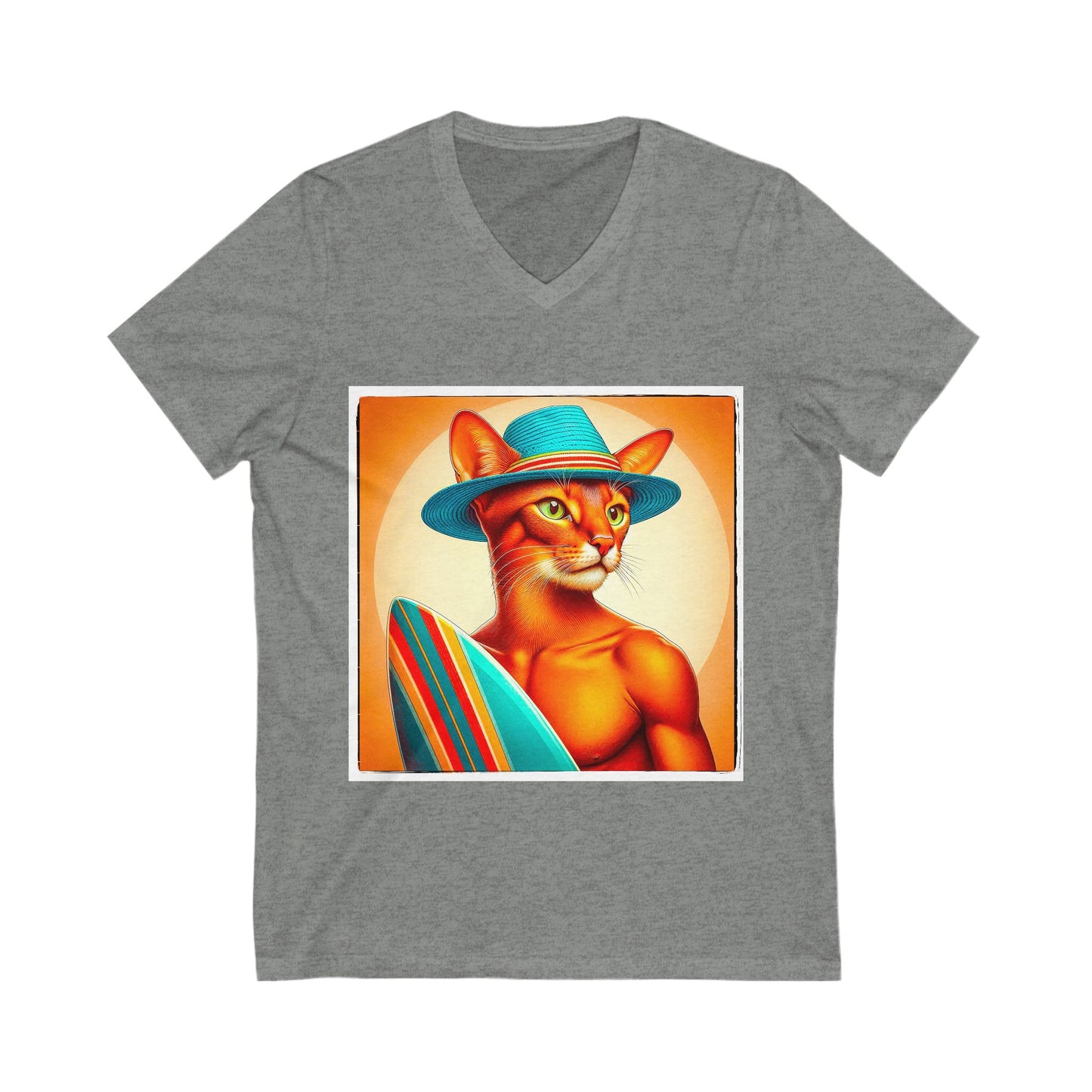 Abyssinian surfing king Jersey Short Sleeve V-Neck Tee