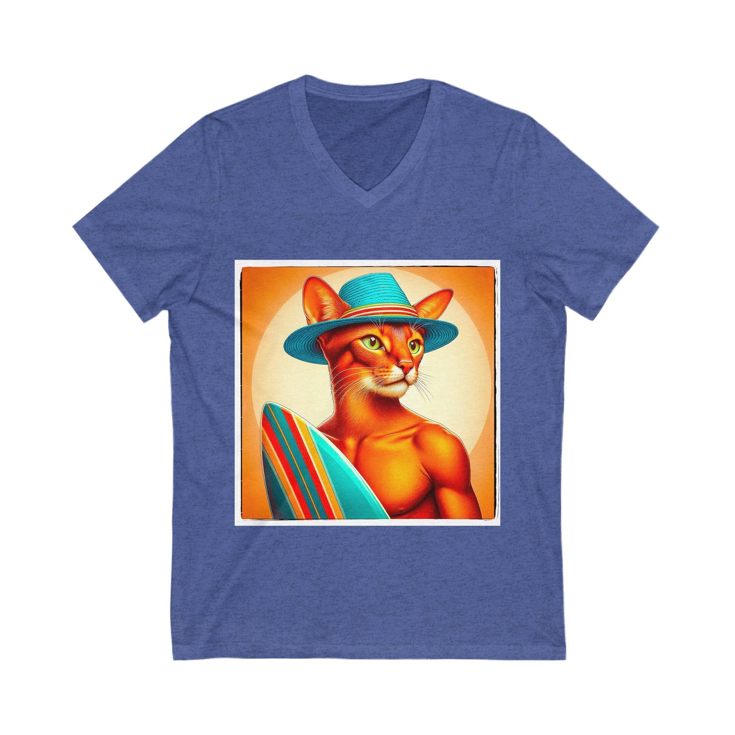 Abyssinian surfing king Jersey Short Sleeve V-Neck Tee