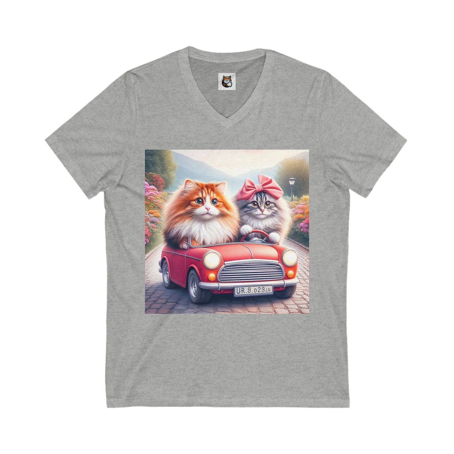 Wacky Norwegian Forest Cat Unisex Jersey Short Sleeve V-Neck Tee
