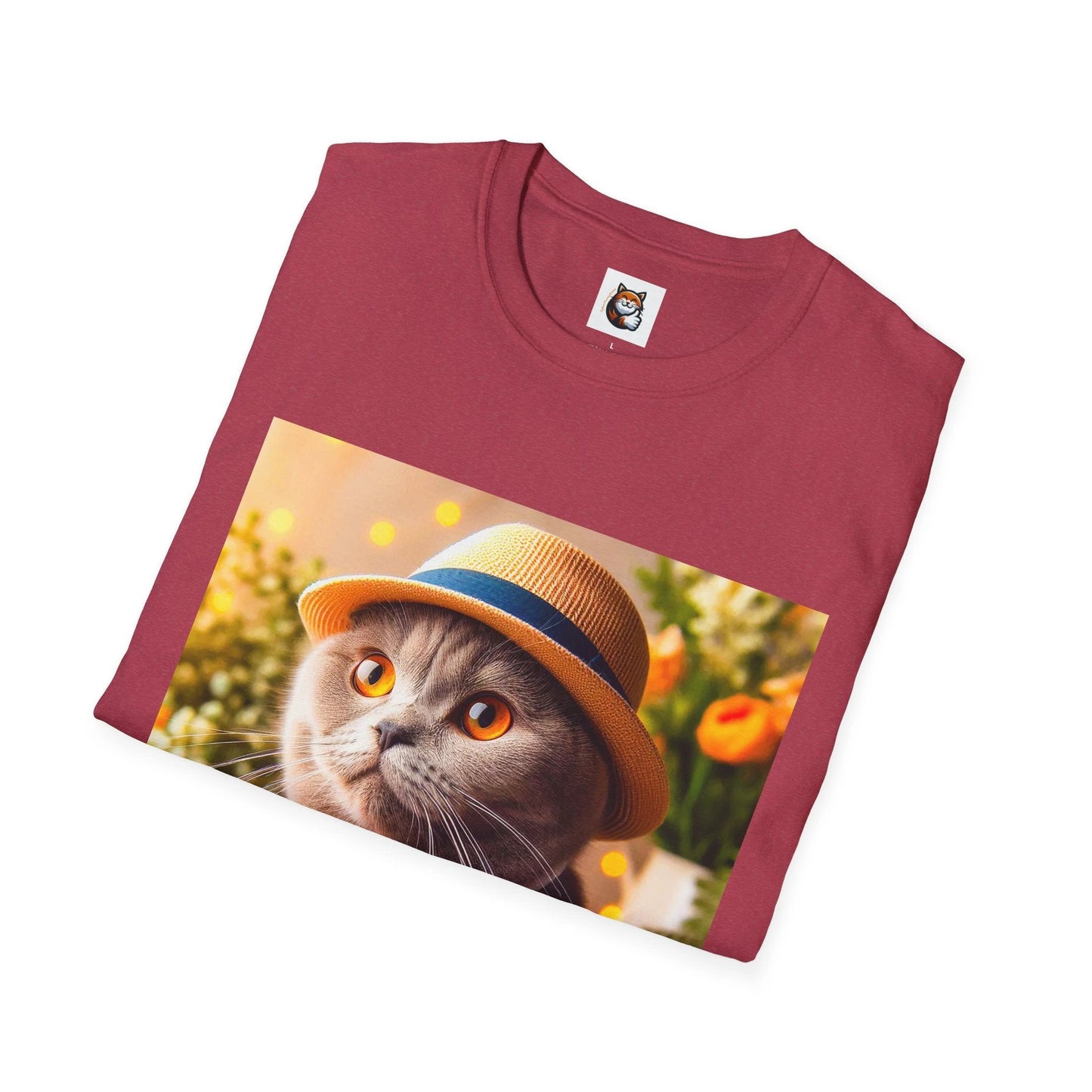 Scottish Fold Cat top hat T-Shirt by Printify