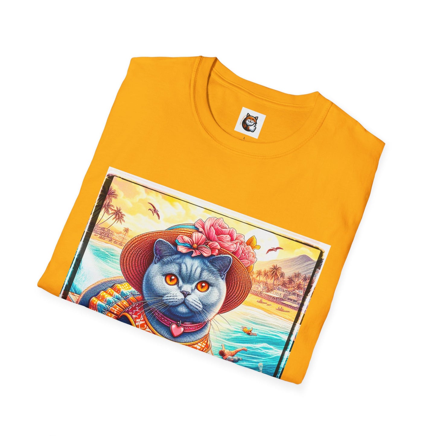 British Shorthair pretty surfer girl Softstyle T-Shirt
