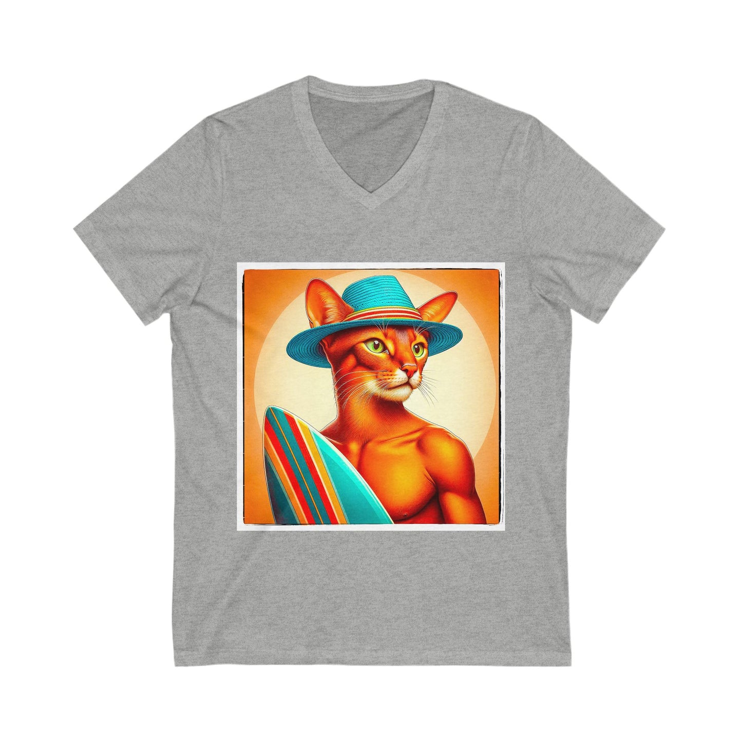 Abyssinian surfing king Jersey Short Sleeve V-Neck Tee