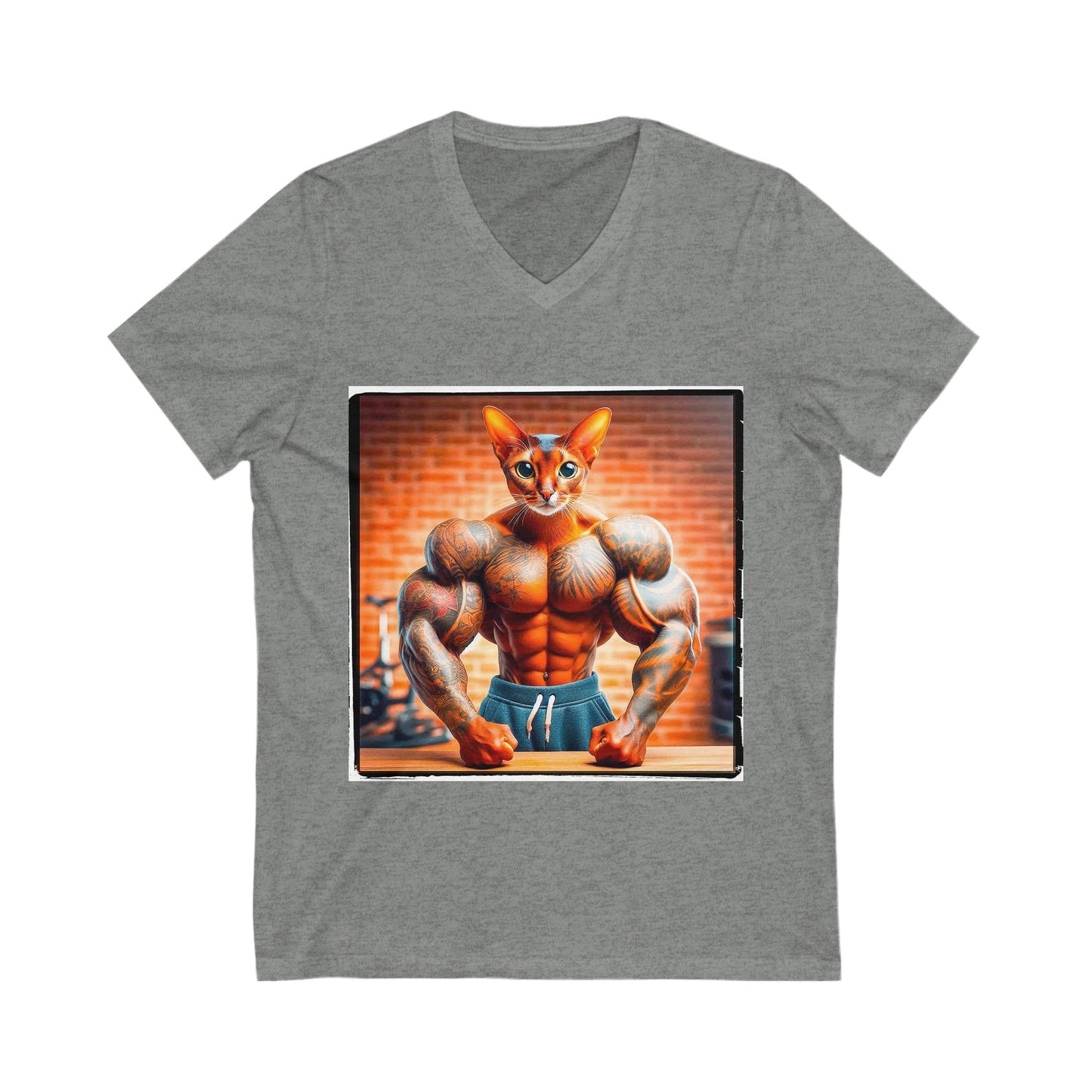 Abyssinian muscles Jersey Short Sleeve V-Neck Tee