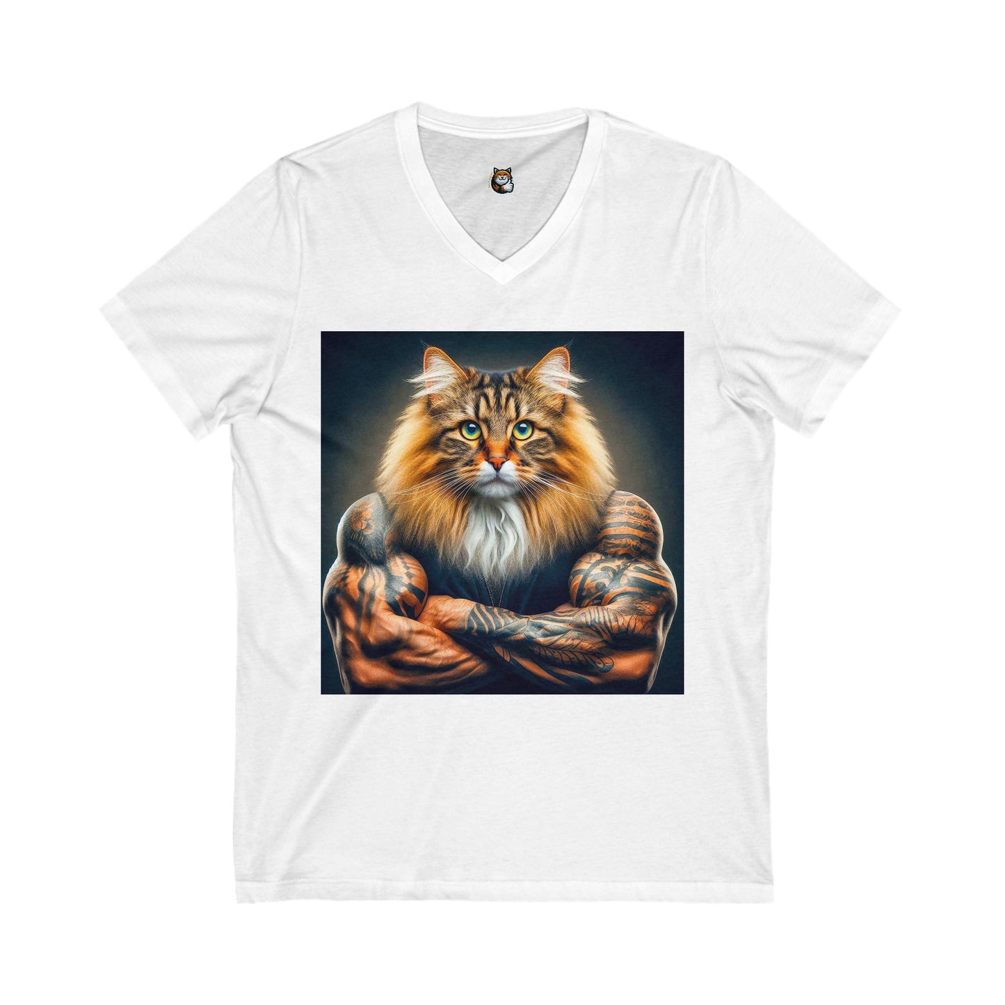 Norwegian Forest Cat Unisex Jersey Short Sleeve V-Neck Tee