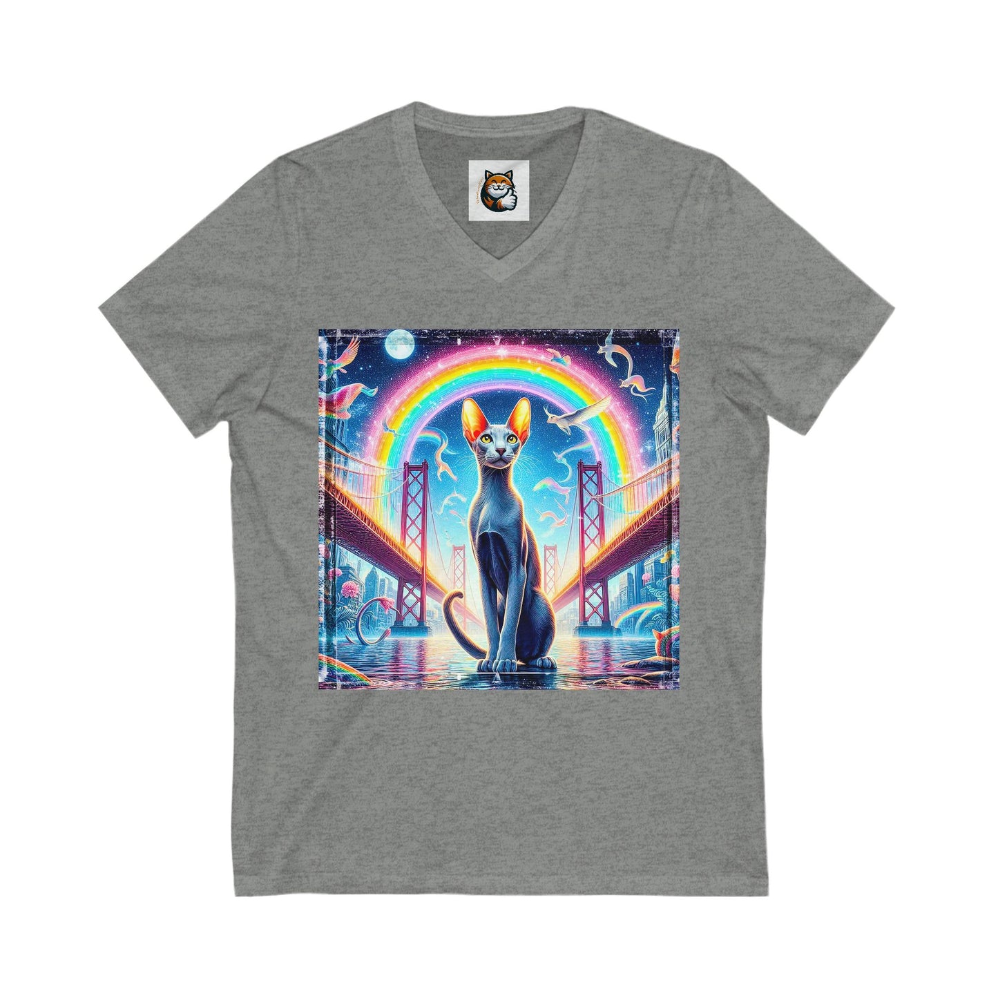 Oriental Shorthair Unisex Jersey Short Sleeve V-Neck Tee