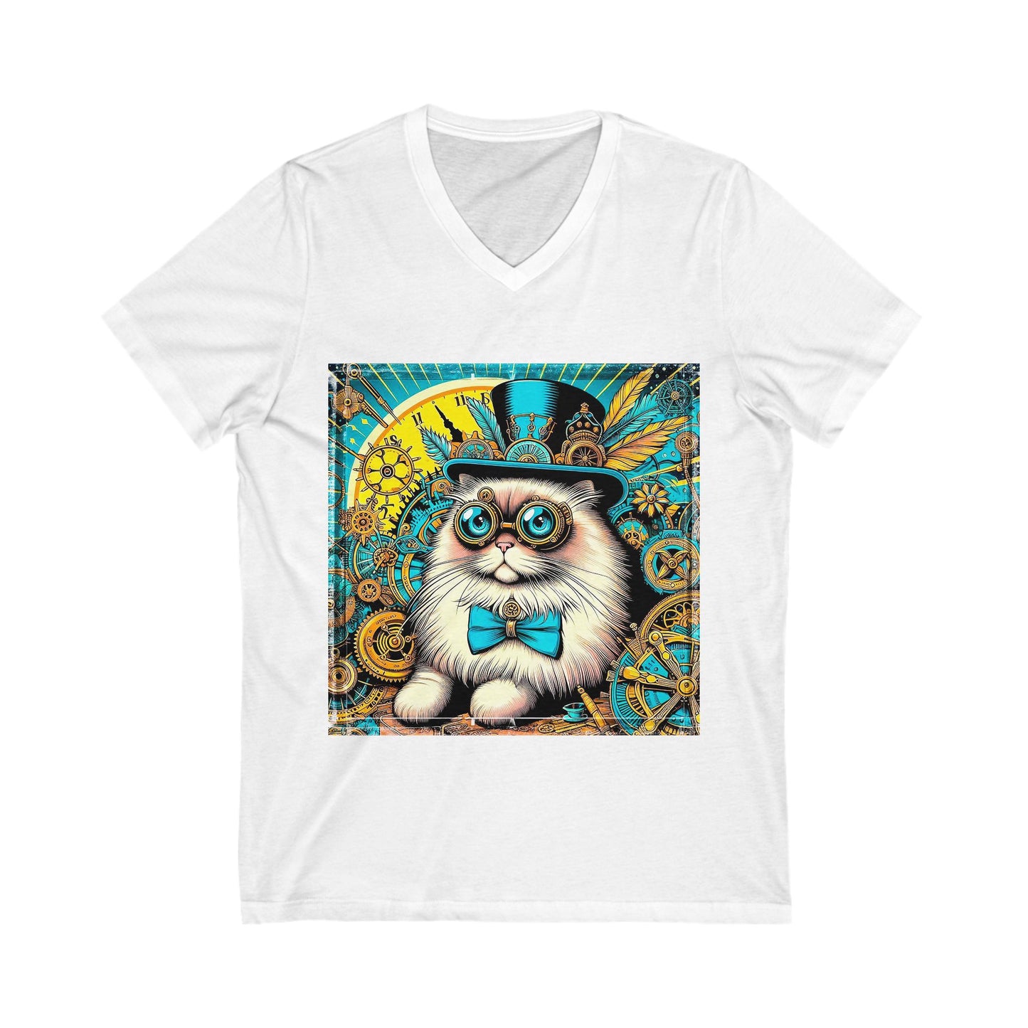 Ragdoll Cat Unisex Jersey Short Sleeve V-Neck Tee
