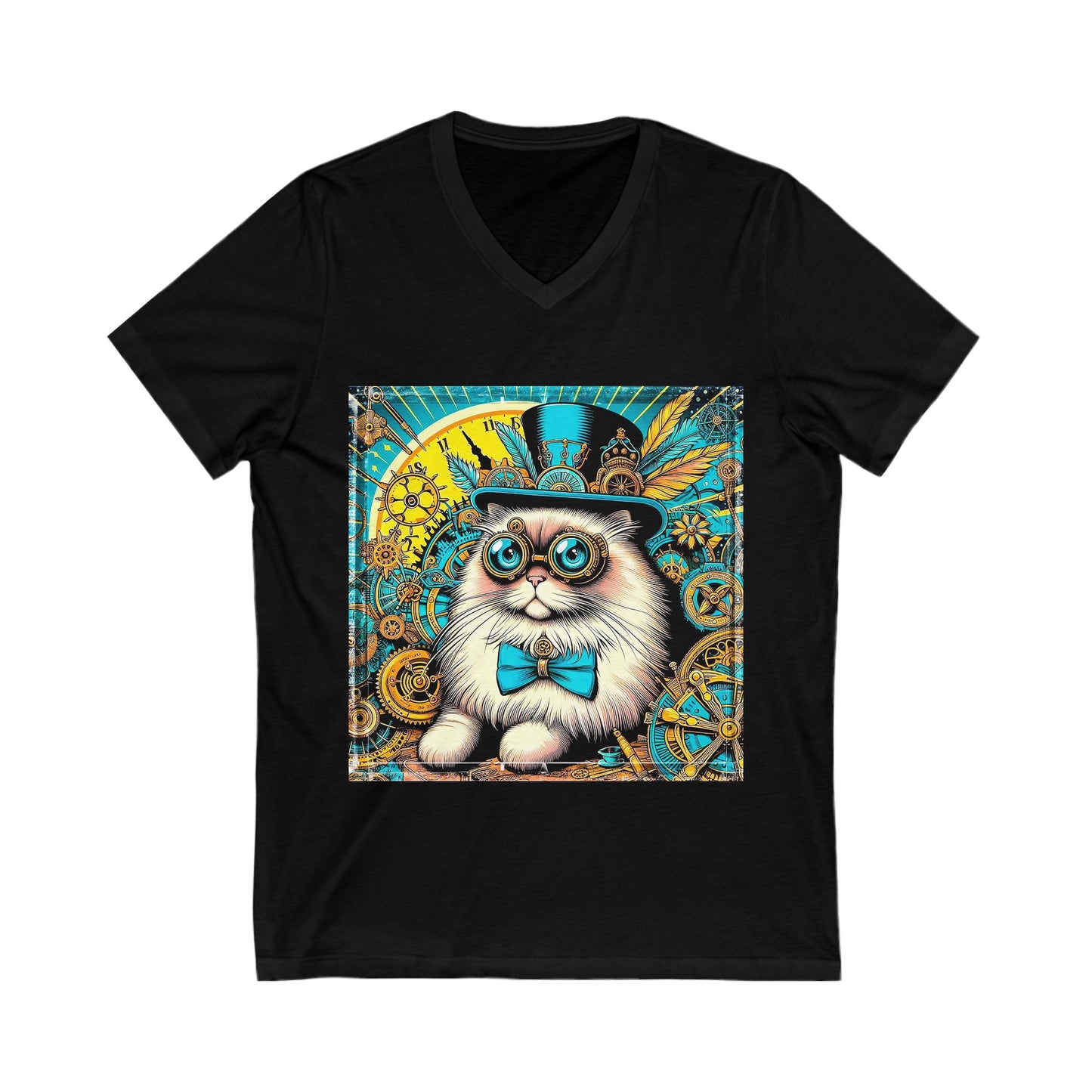 Ragdoll Cat Unisex Jersey Short Sleeve V-Neck Tee