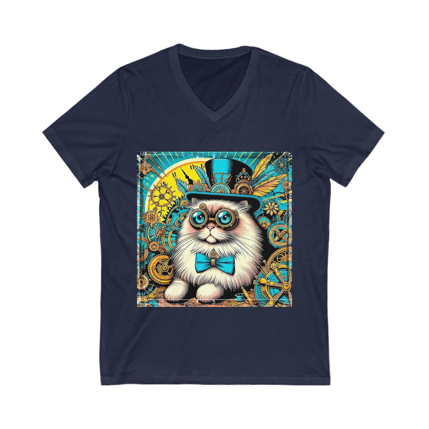 Ragdoll Cat Unisex Jersey Short Sleeve V-Neck Tee