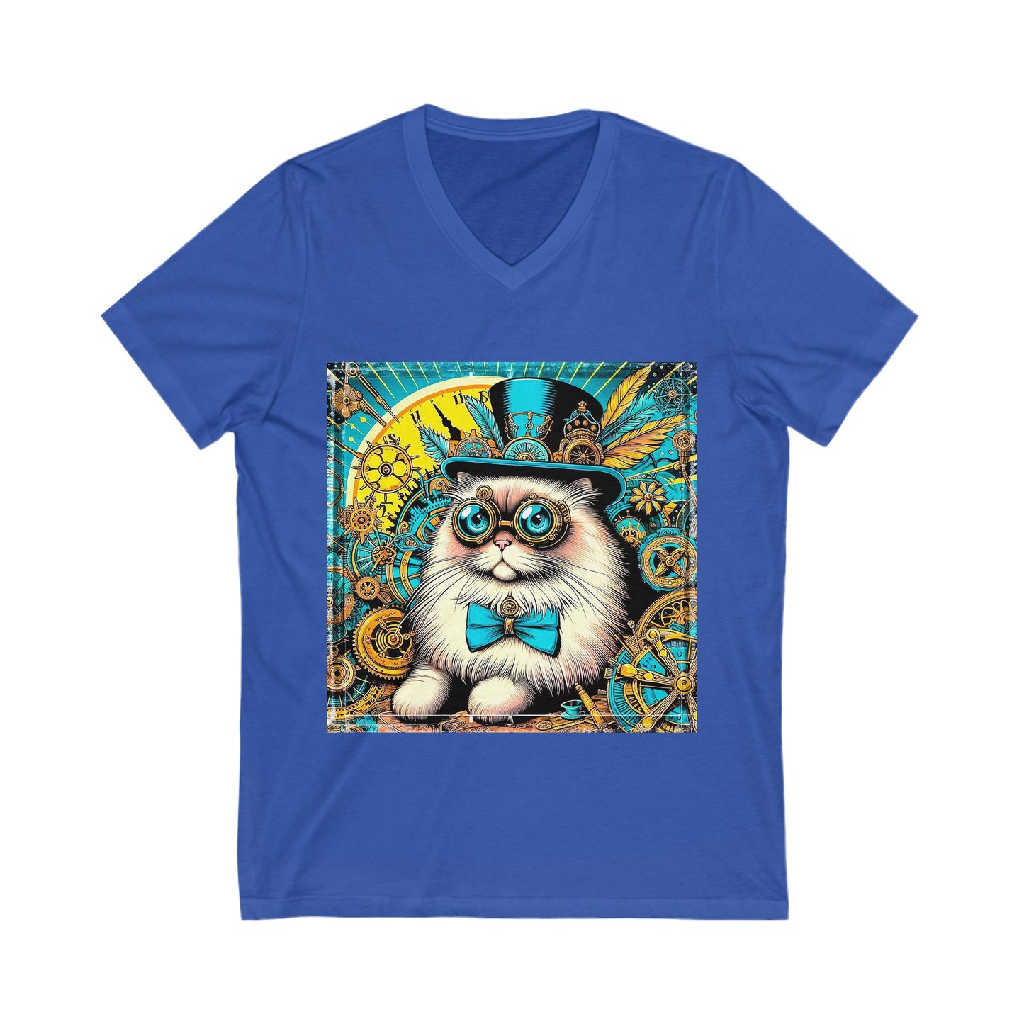 Ragdoll Cat Unisex Jersey Short Sleeve V-Neck Tee