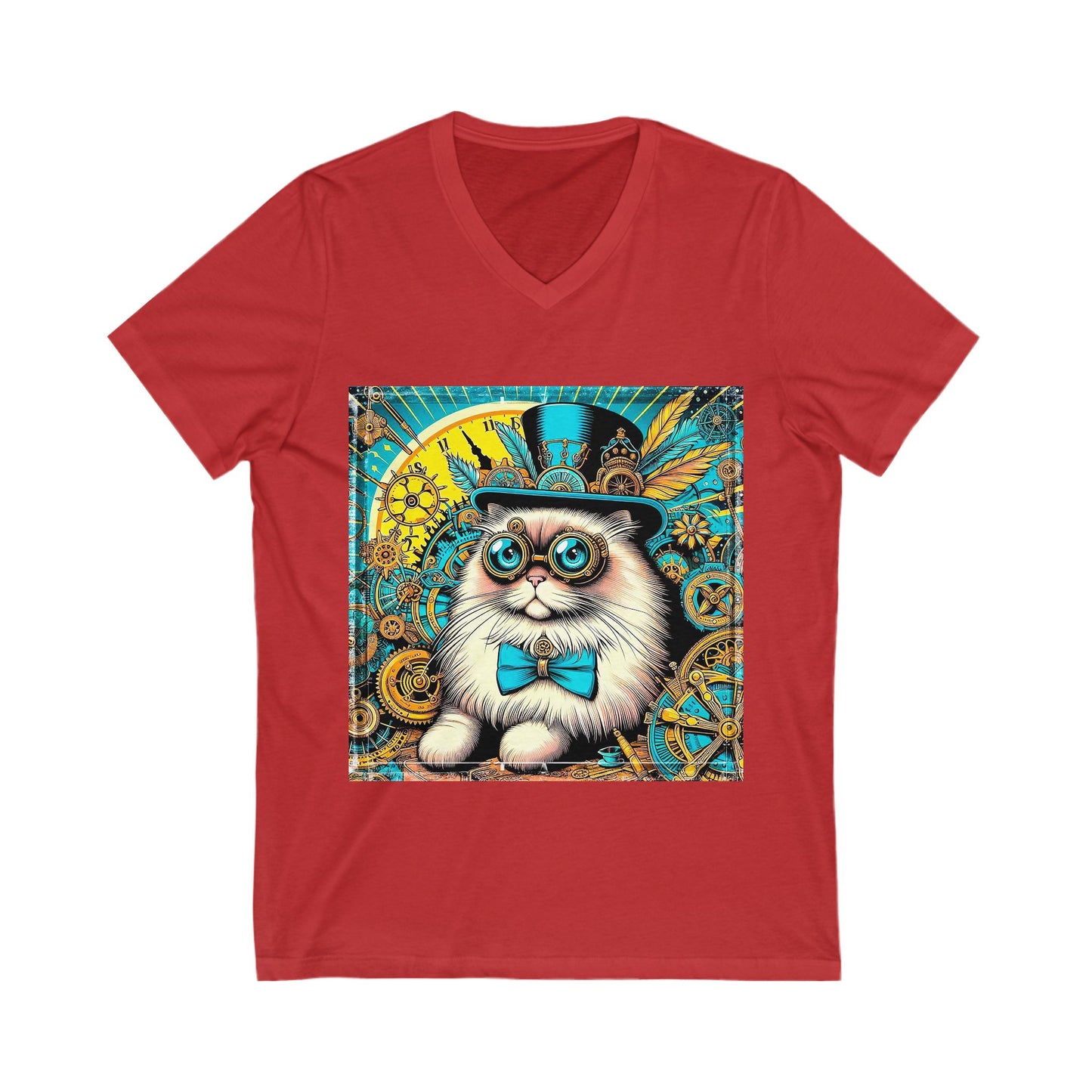 Ragdoll Cat Unisex Jersey Short Sleeve V-Neck Tee