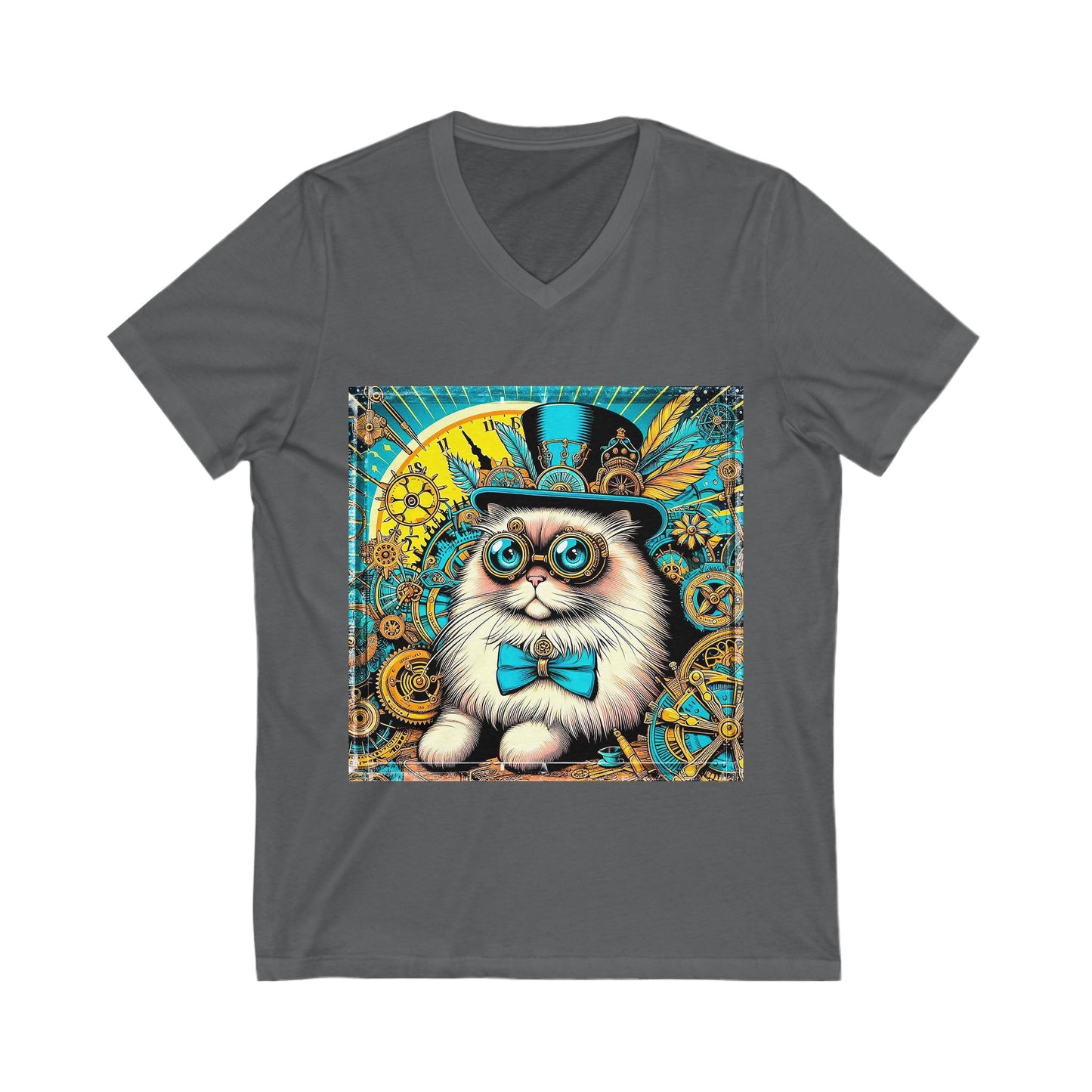 Ragdoll Cat Unisex Jersey Short Sleeve V-Neck Tee