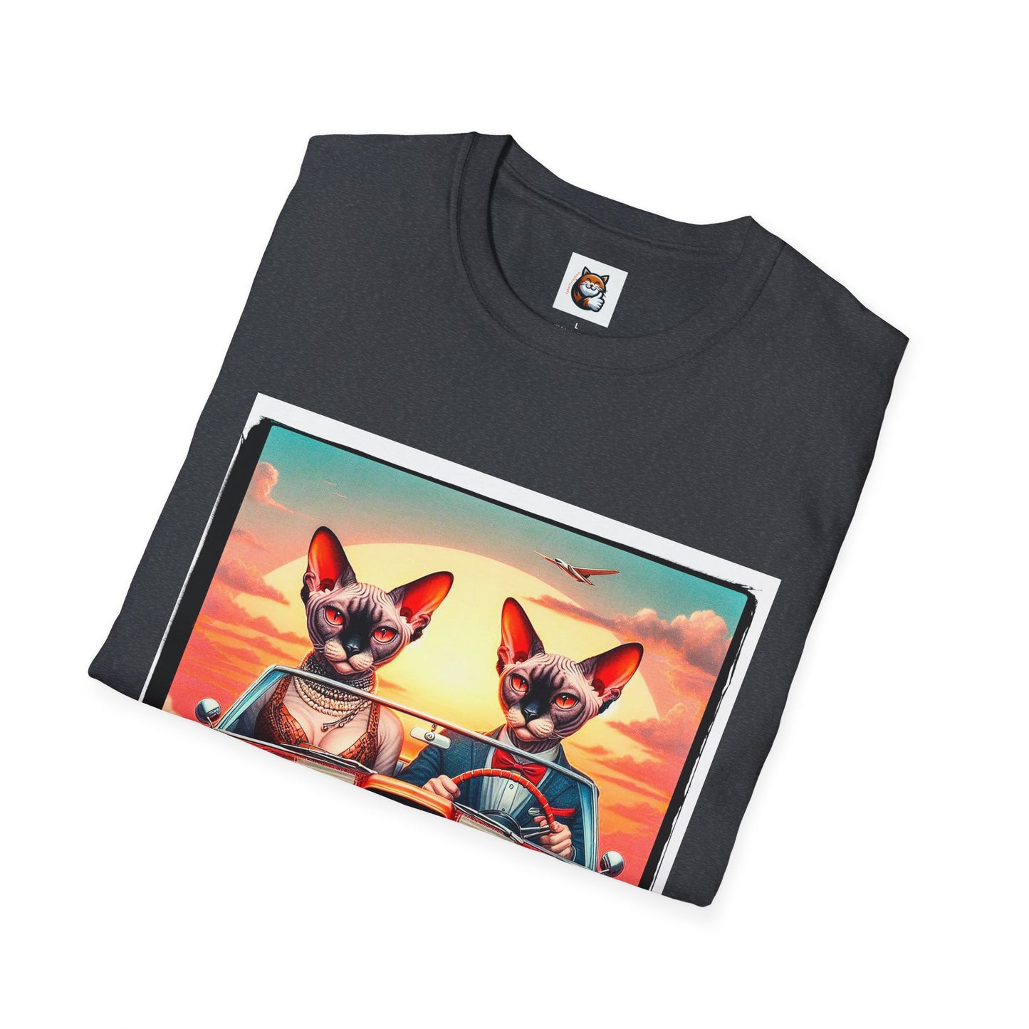 Wacky Devon Rex vintage car Unisex Softstyle T-Shirt