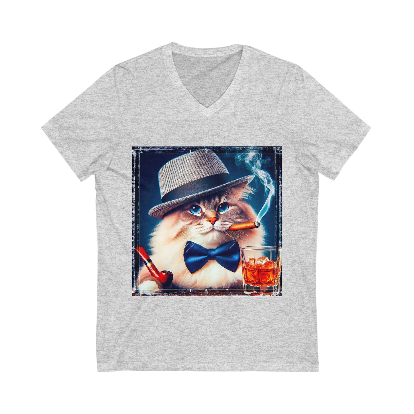 Ragdoll Cat Unisex Jersey Short Sleeve V-Neck Tee