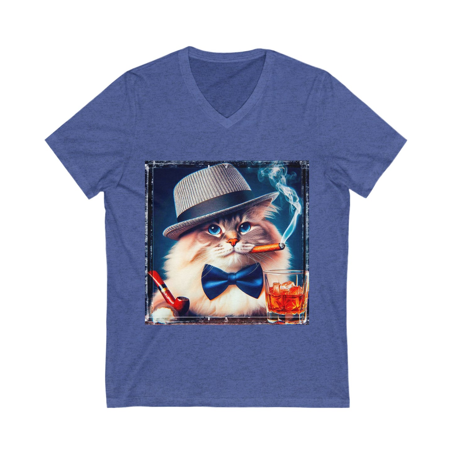 Ragdoll Cat Unisex Jersey Short Sleeve V-Neck Tee
