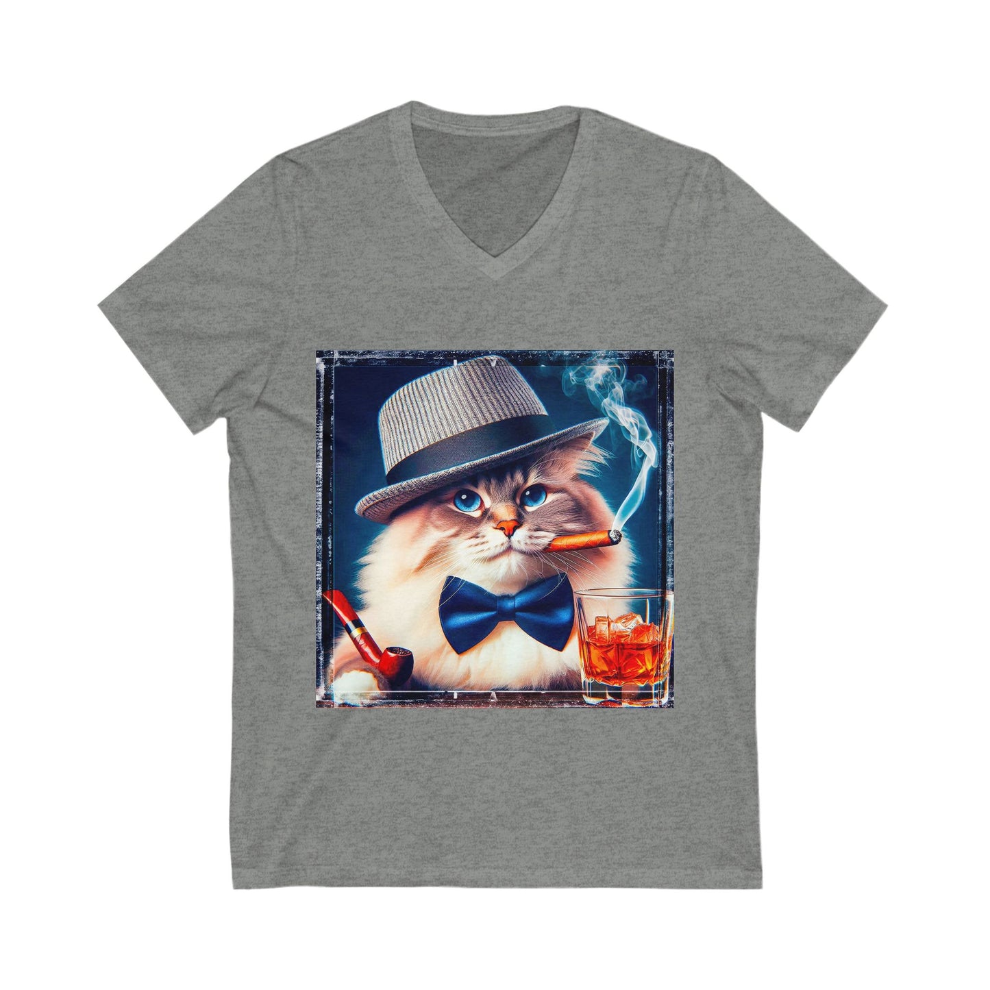 Ragdoll Cat Unisex Jersey Short Sleeve V-Neck Tee