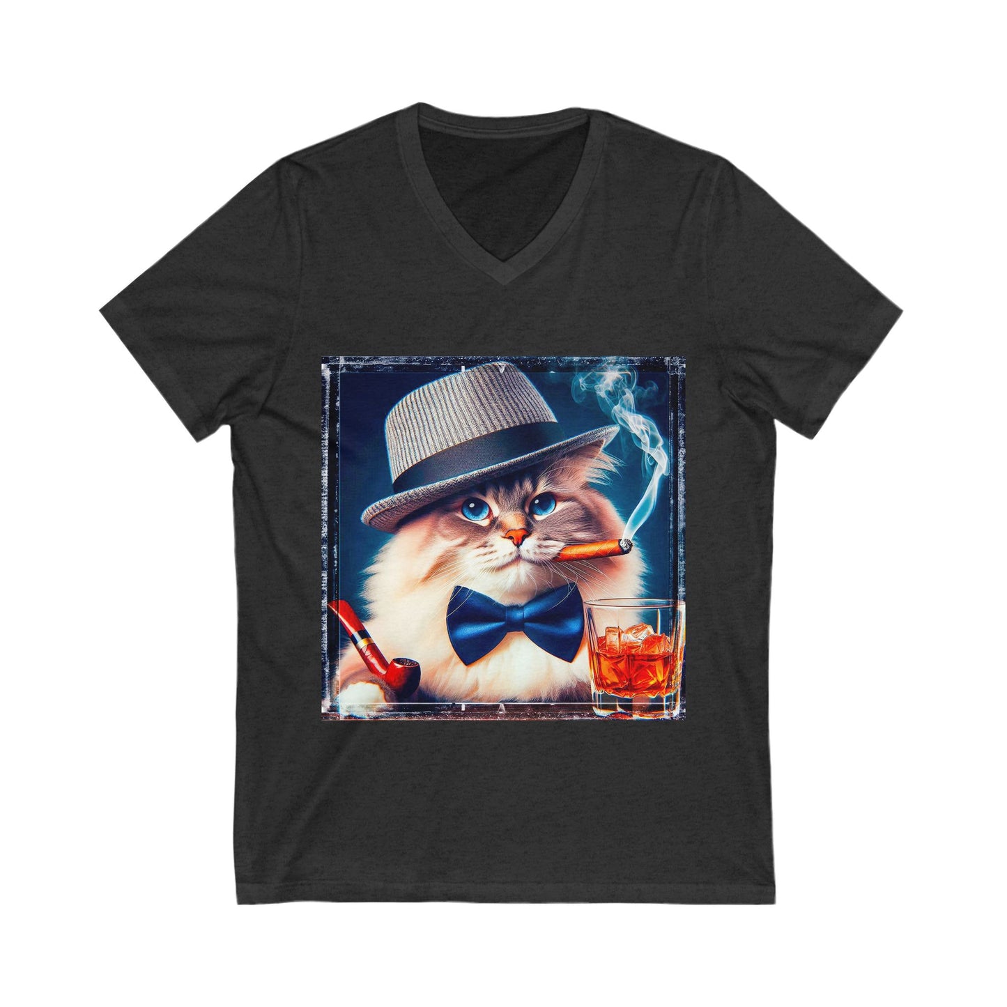 Ragdoll Cat Unisex Jersey Short Sleeve V-Neck Tee