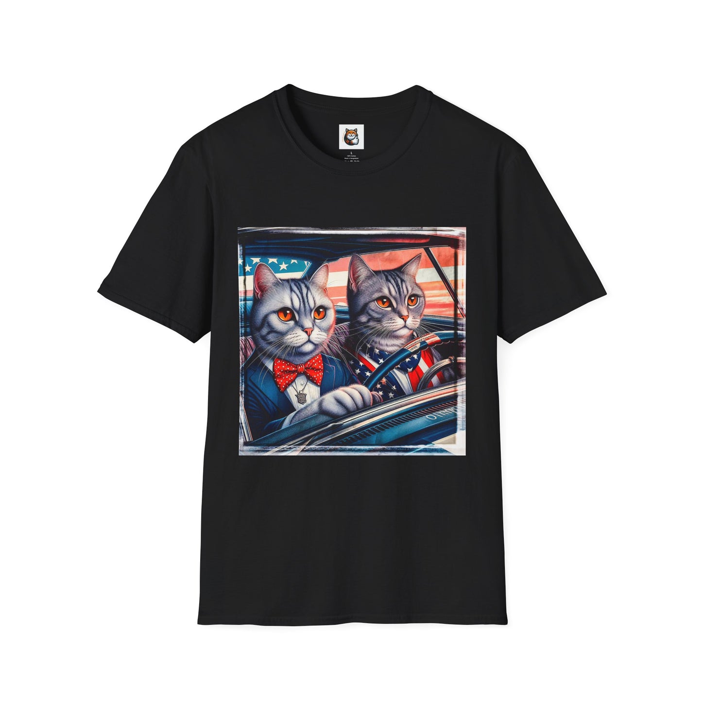 Wacky American friends driving Unisex Softstyle T-Shirt