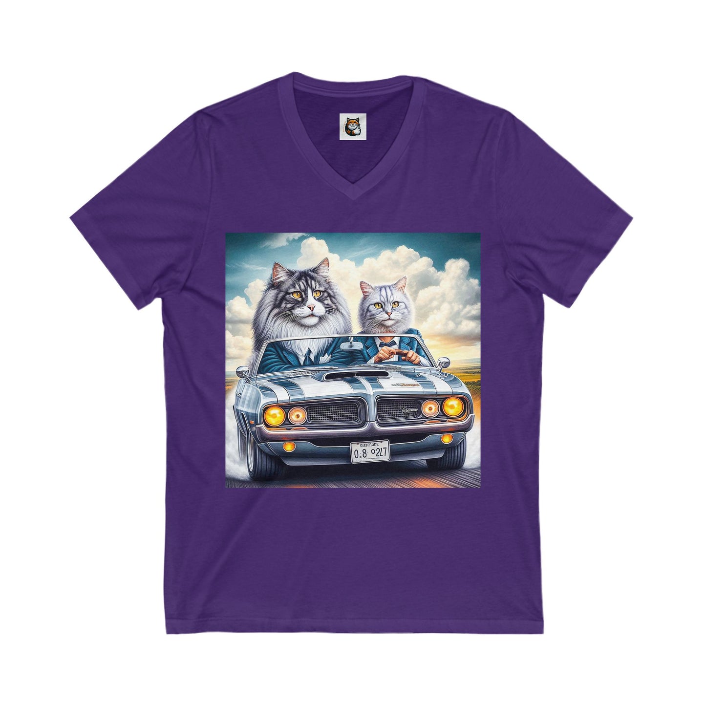 Wacky Norwegian Forest Cat Unisex Jersey Short Sleeve V-Neck Tee