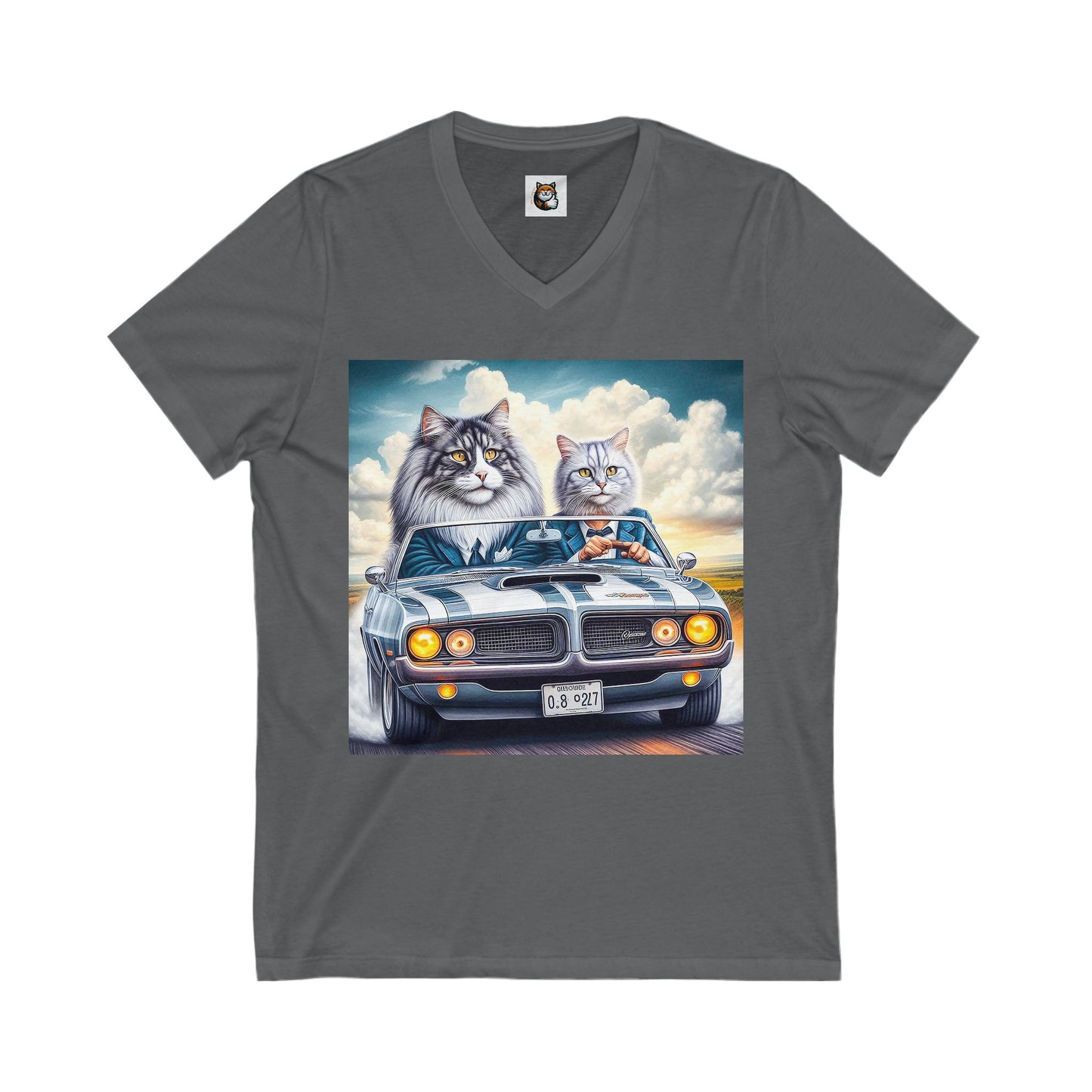 Wacky Norwegian Forest Cat Unisex Jersey Short Sleeve V-Neck Tee