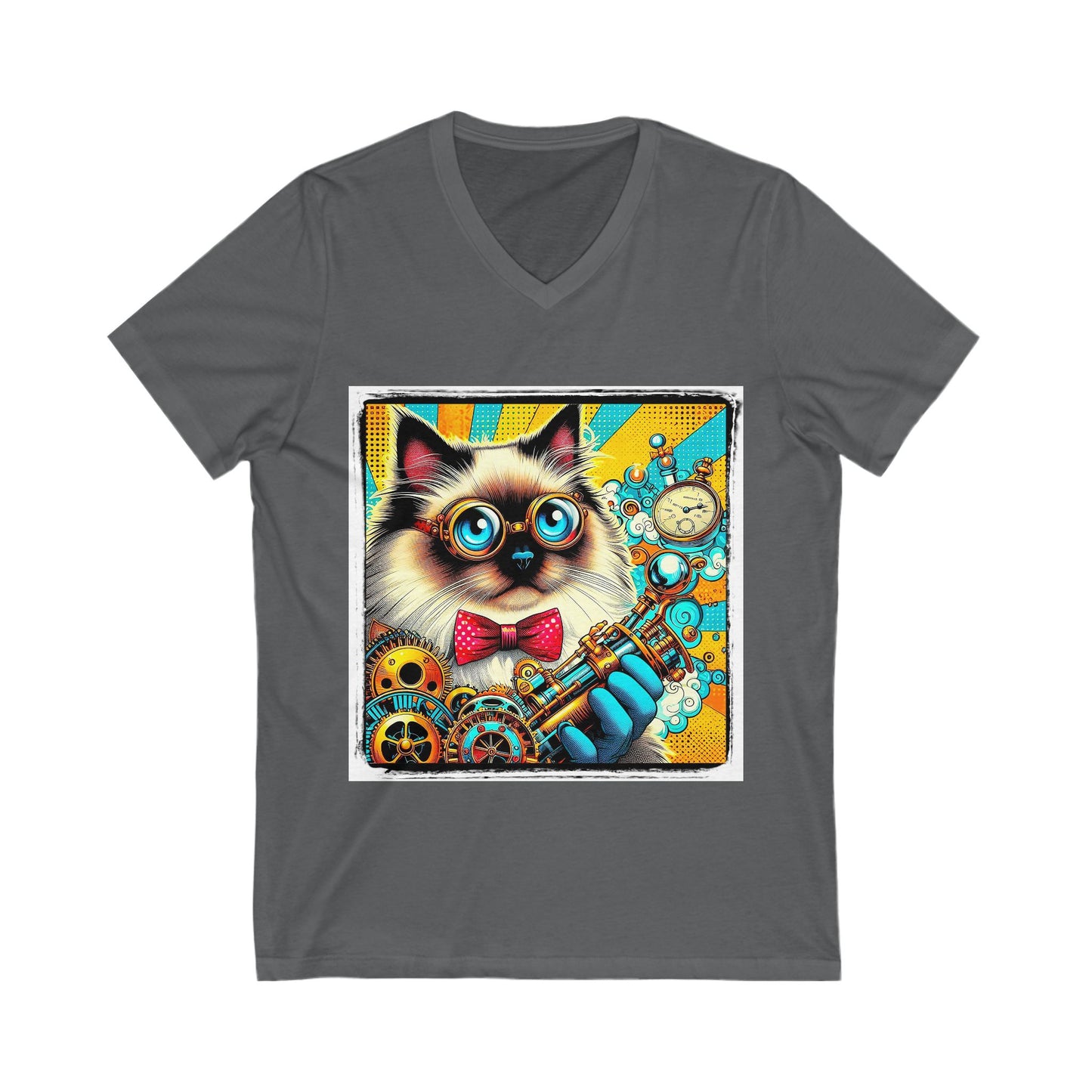 Birman steam punk Jersey Short Sleeve V-Neck Tee