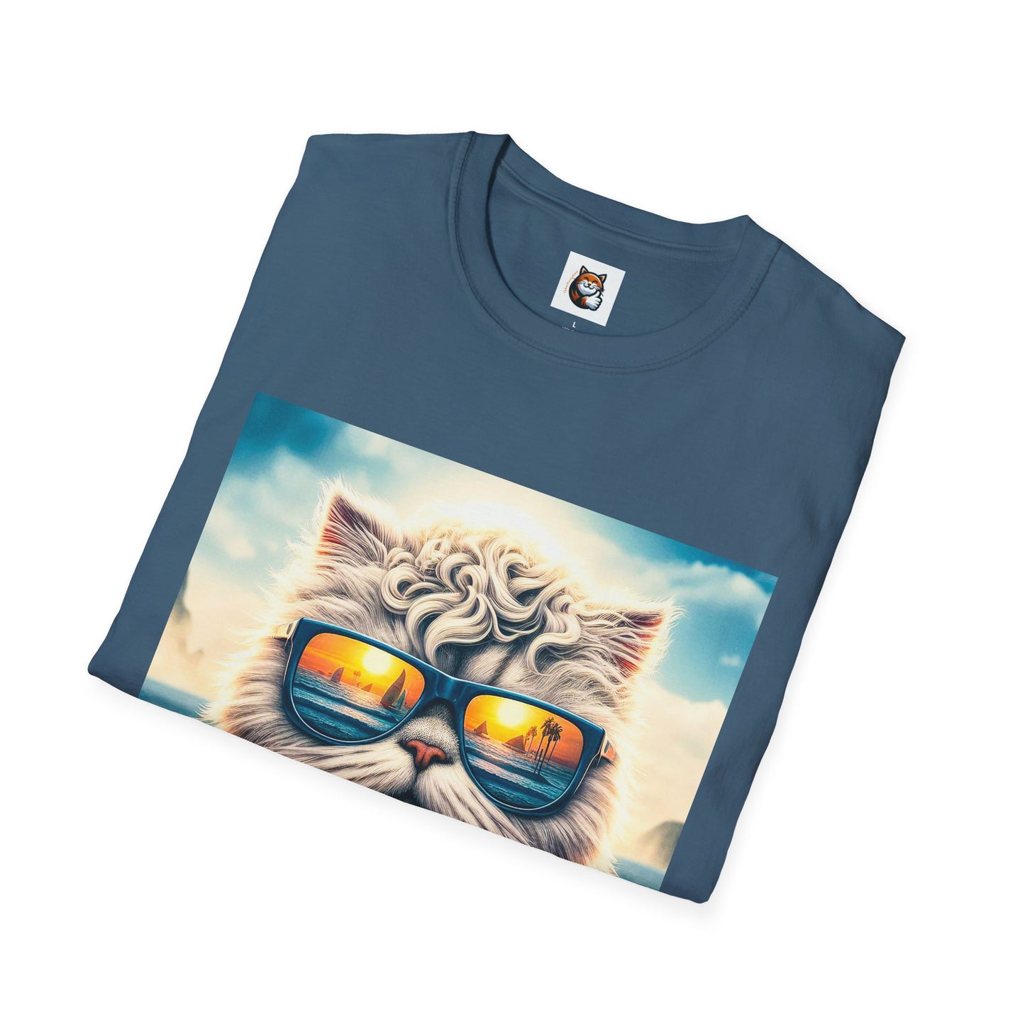 Selkirk Rex Cat T-Shirt beach day