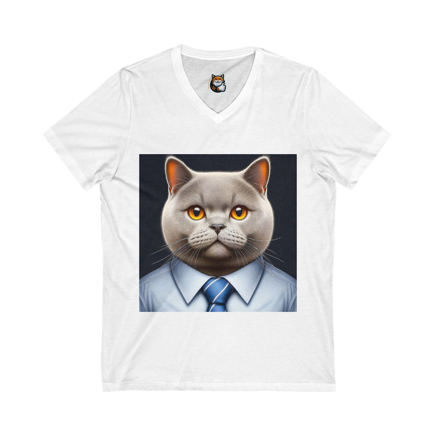 British Shorthair working man Jersey Short Sleeve V-Neck Tee