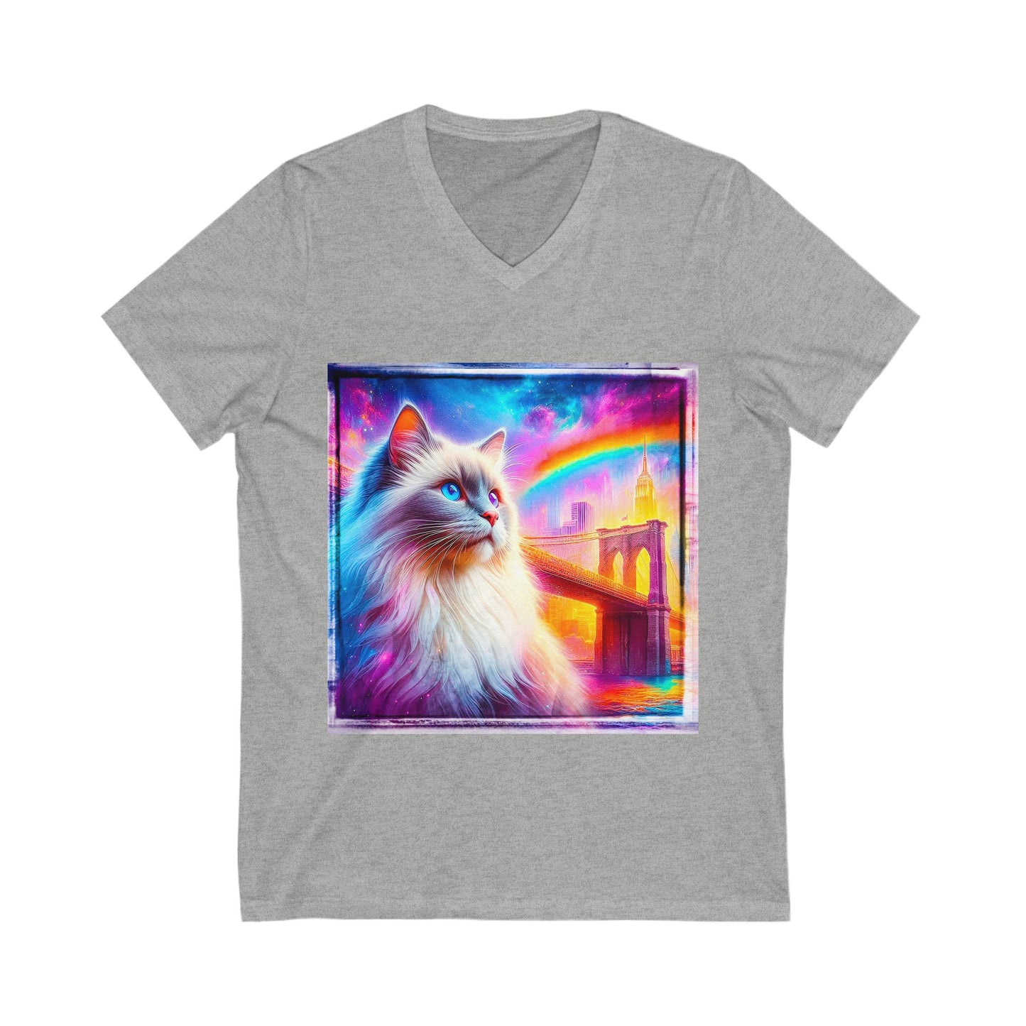 Birman rainbow bridge Jersey Short Sleeve V-Neck Tee