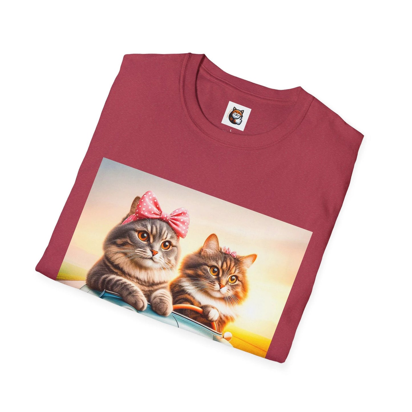 Wacky Domestic Cat Unisex Softstyle T-Shirt by Printify