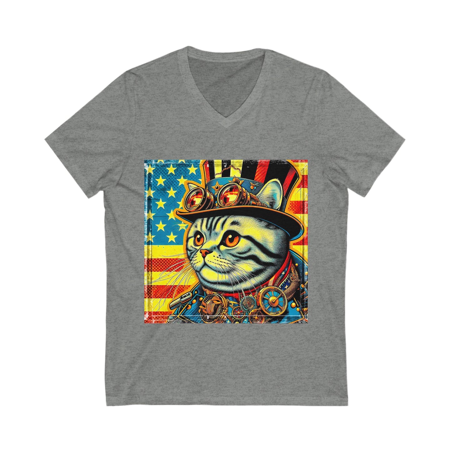 American Steam punk Unisex Jersey Short Sleeve V-Neck Tee