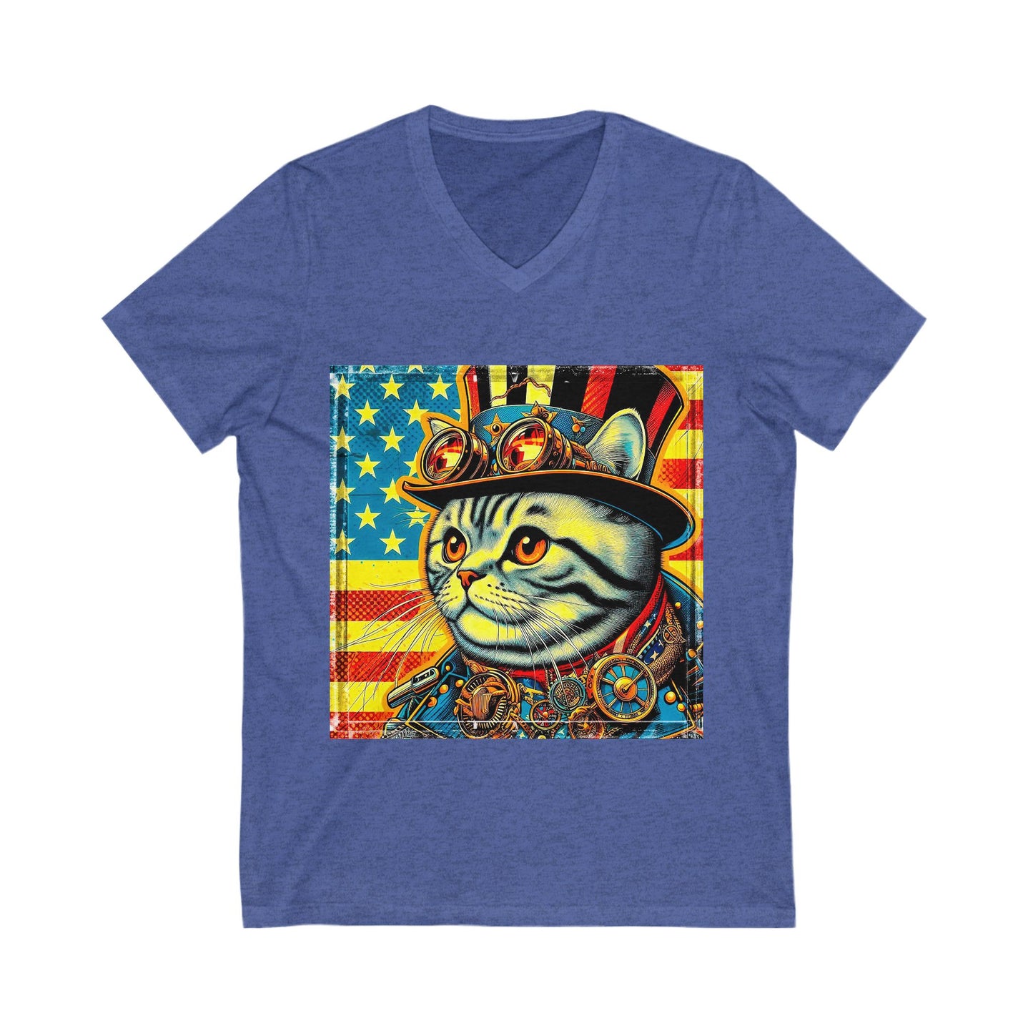 American Steam punk Unisex Jersey Short Sleeve V-Neck Tee