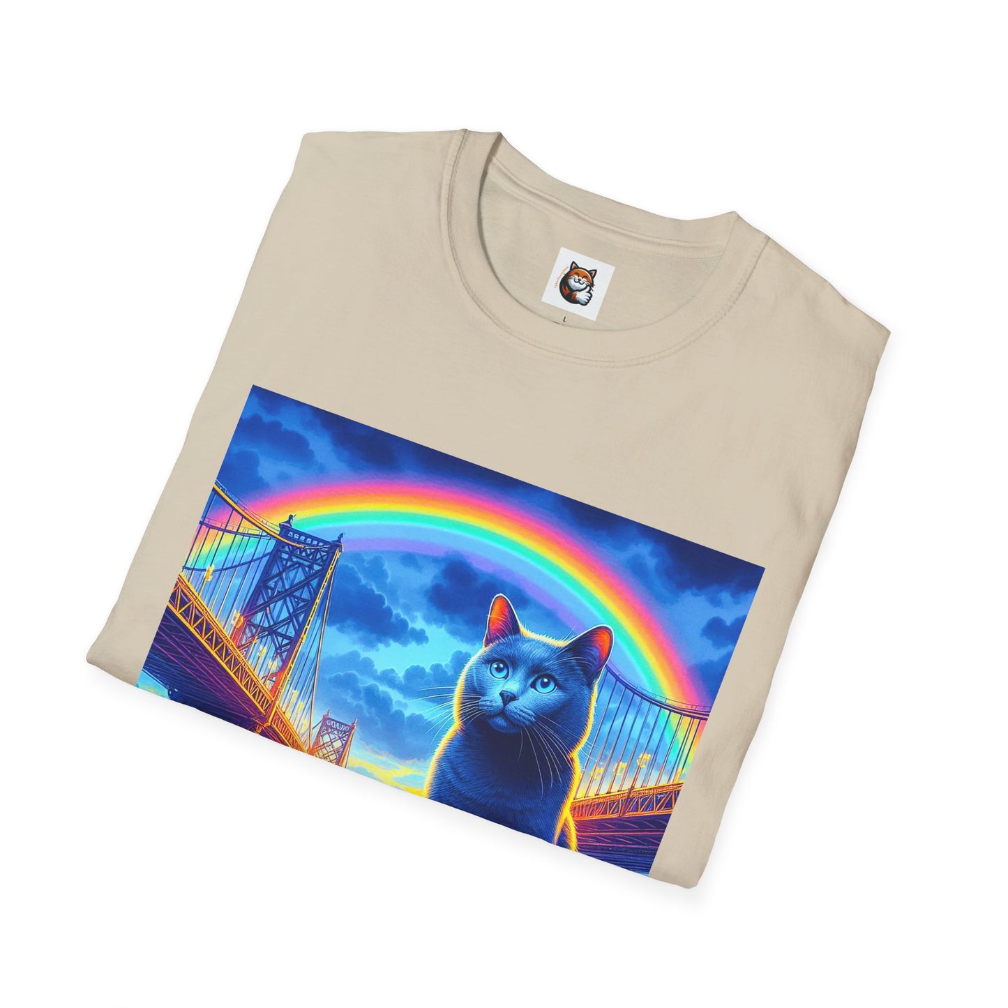 Russian Blue Cat Unisex Softstyle T-Shirt