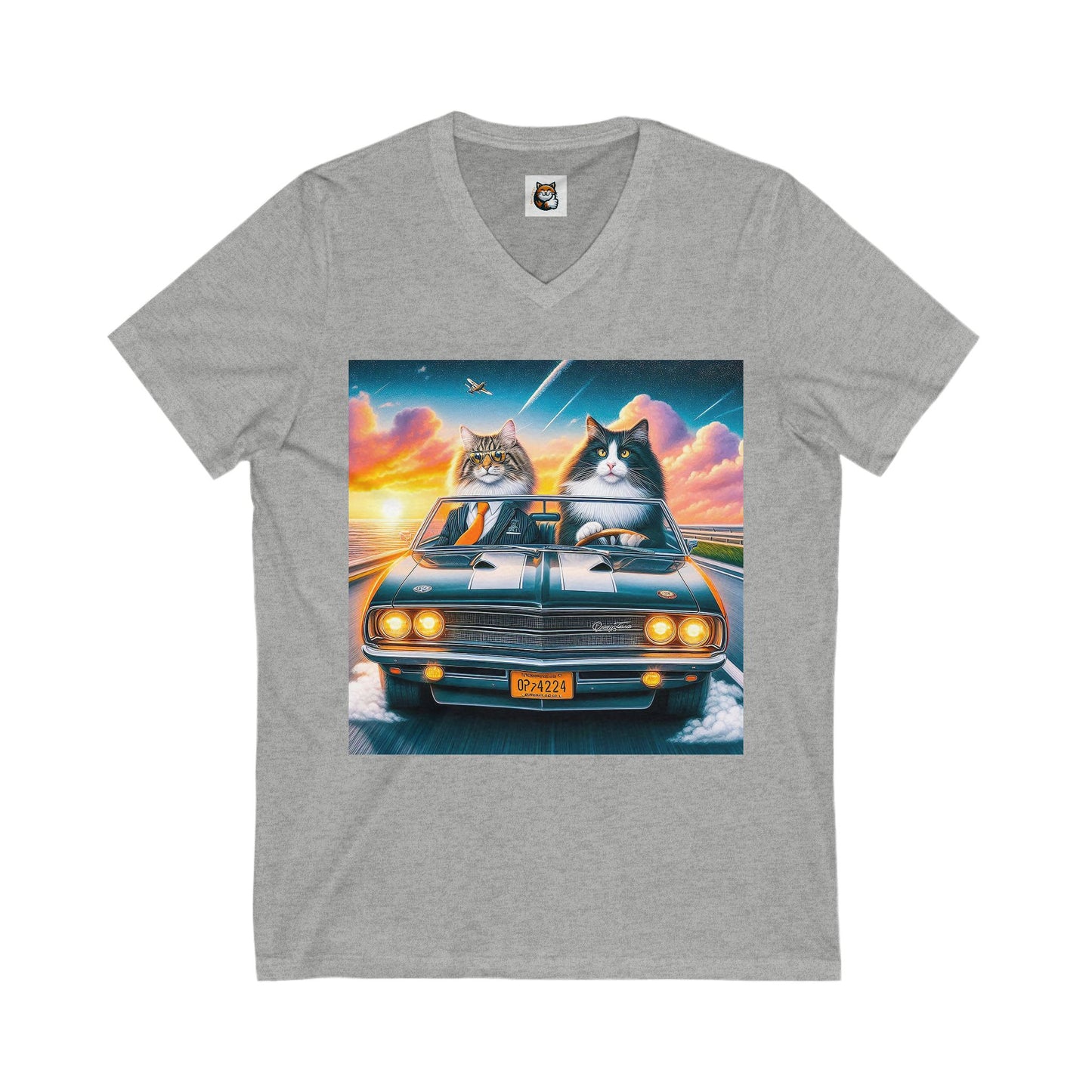 Wacky Norwegian Forest Cat Unisex Jersey Short Sleeve V-Neck Tee