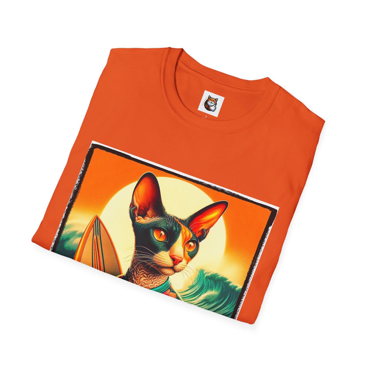 Cornish Rex Cat crashing waves T-Shirt