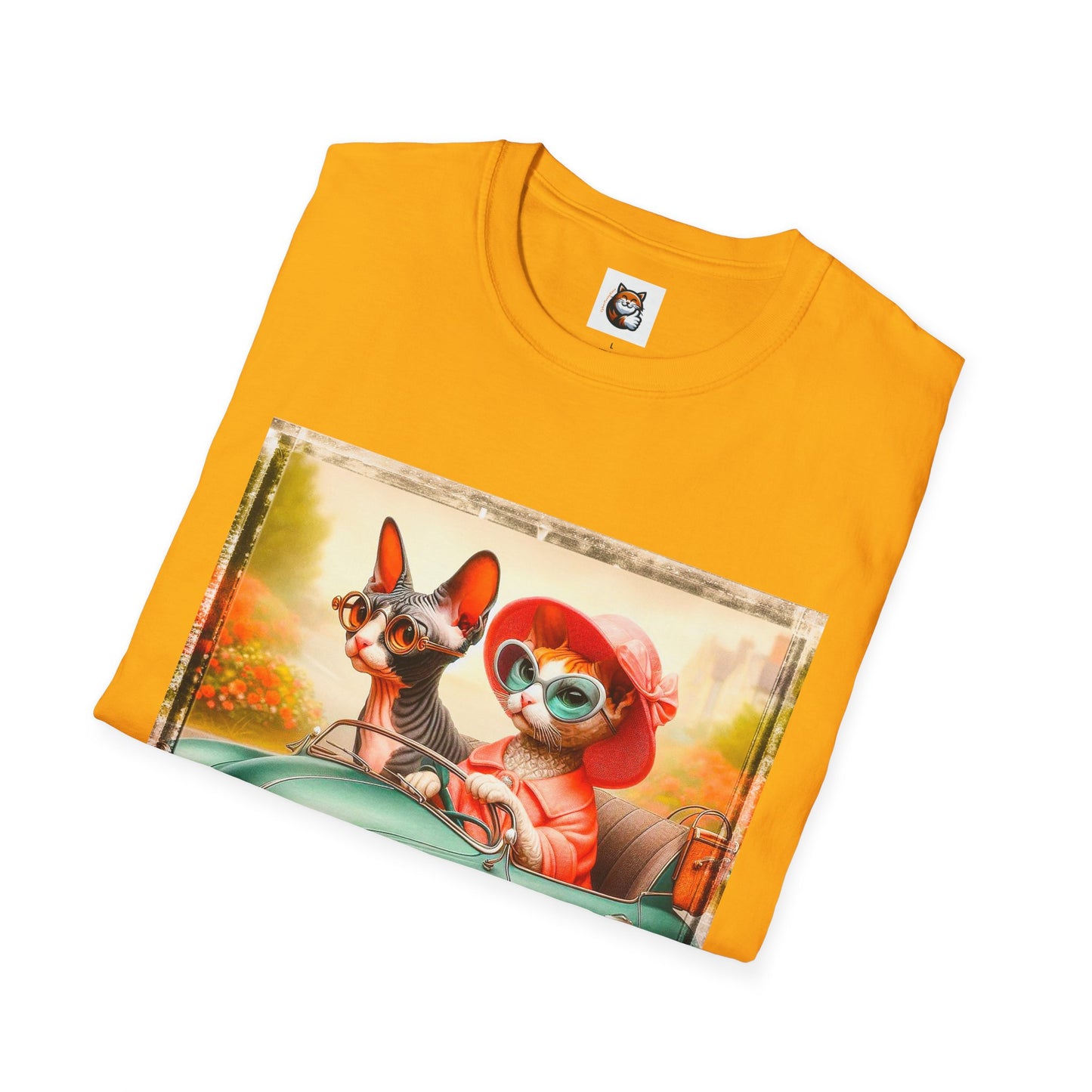 Wacky Cornish Rex Cat friends driving T-Shirt