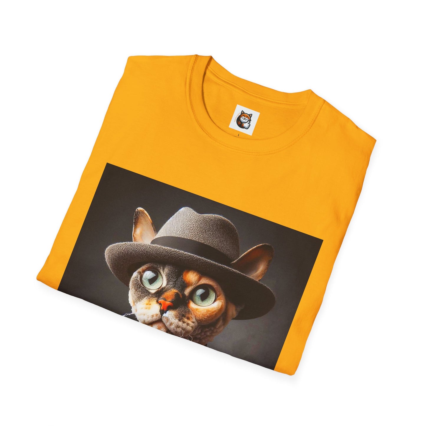 Devon Rex Cat hat and tie Softstyle T-Shirt