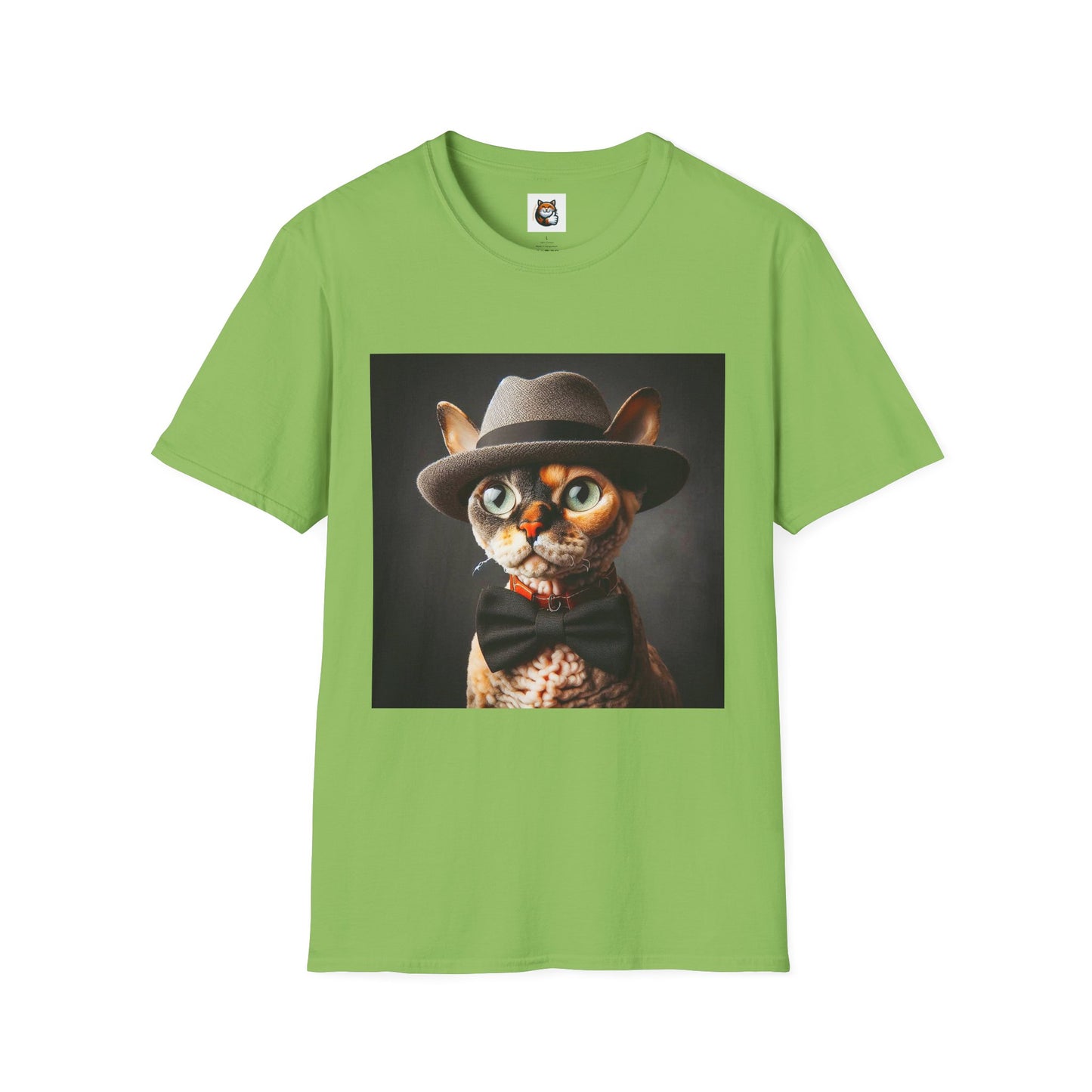 Devon Rex Cat hat and tie Softstyle T-Shirt