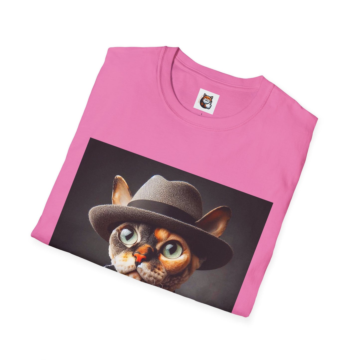 Devon Rex Cat hat and tie Softstyle T-Shirt