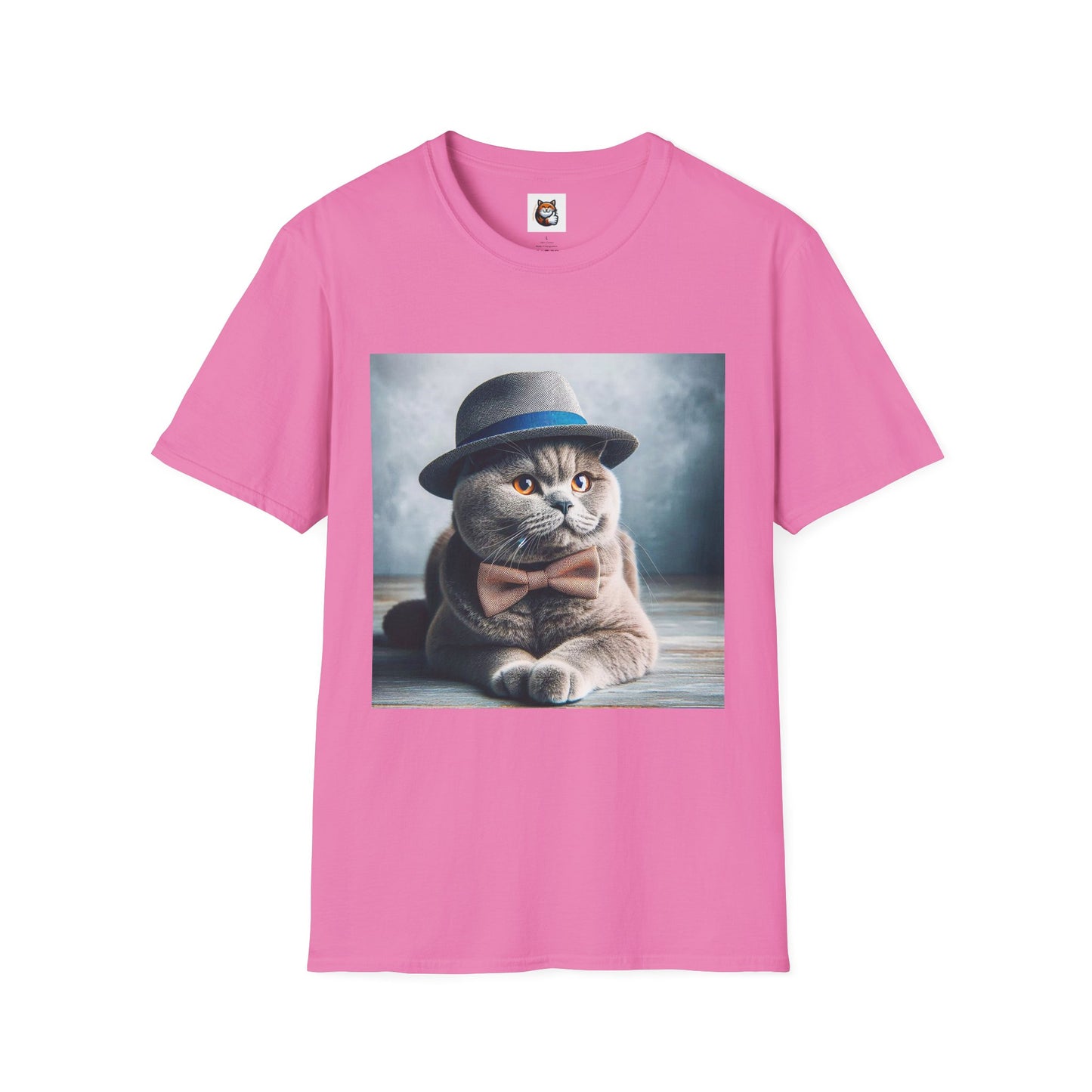 British Shorthair hat and bow Softstyle T-Shirt